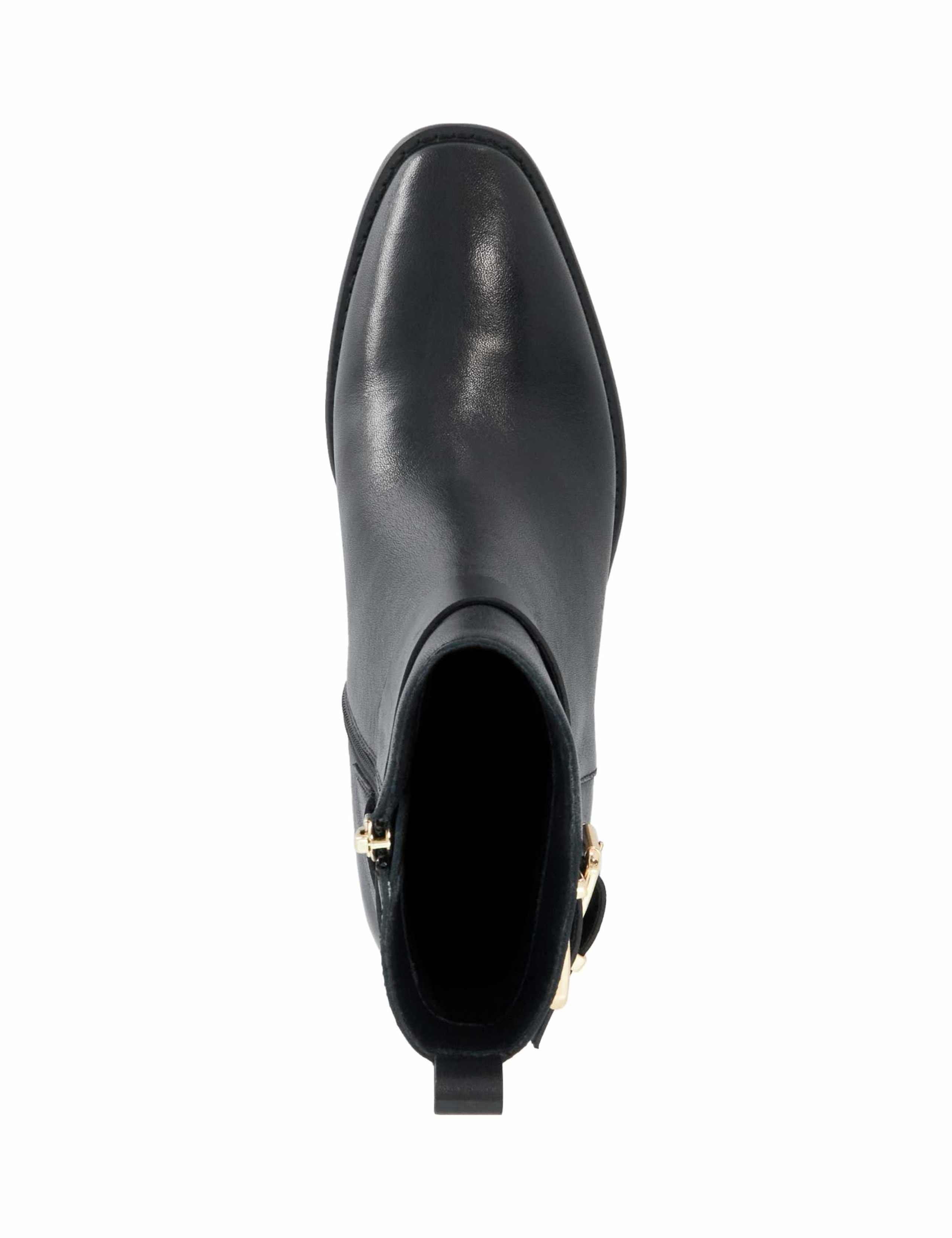 Leather Buckle Block Heel Ankle Boots 2 of 5