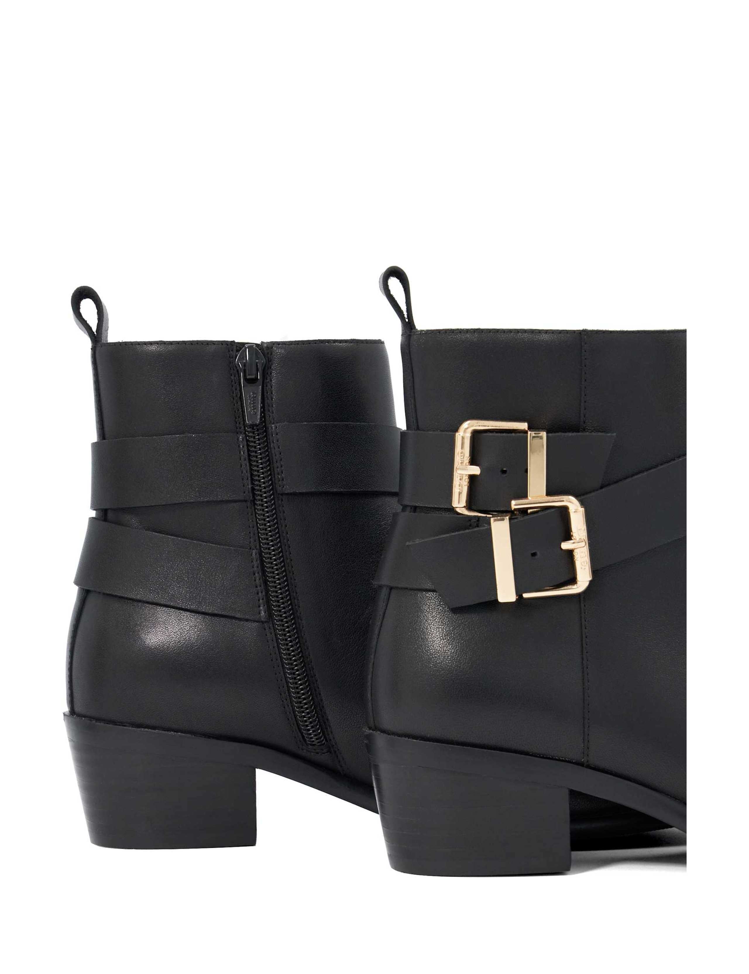 Leather Buckle Block Heel Ankle Boots 5 of 5