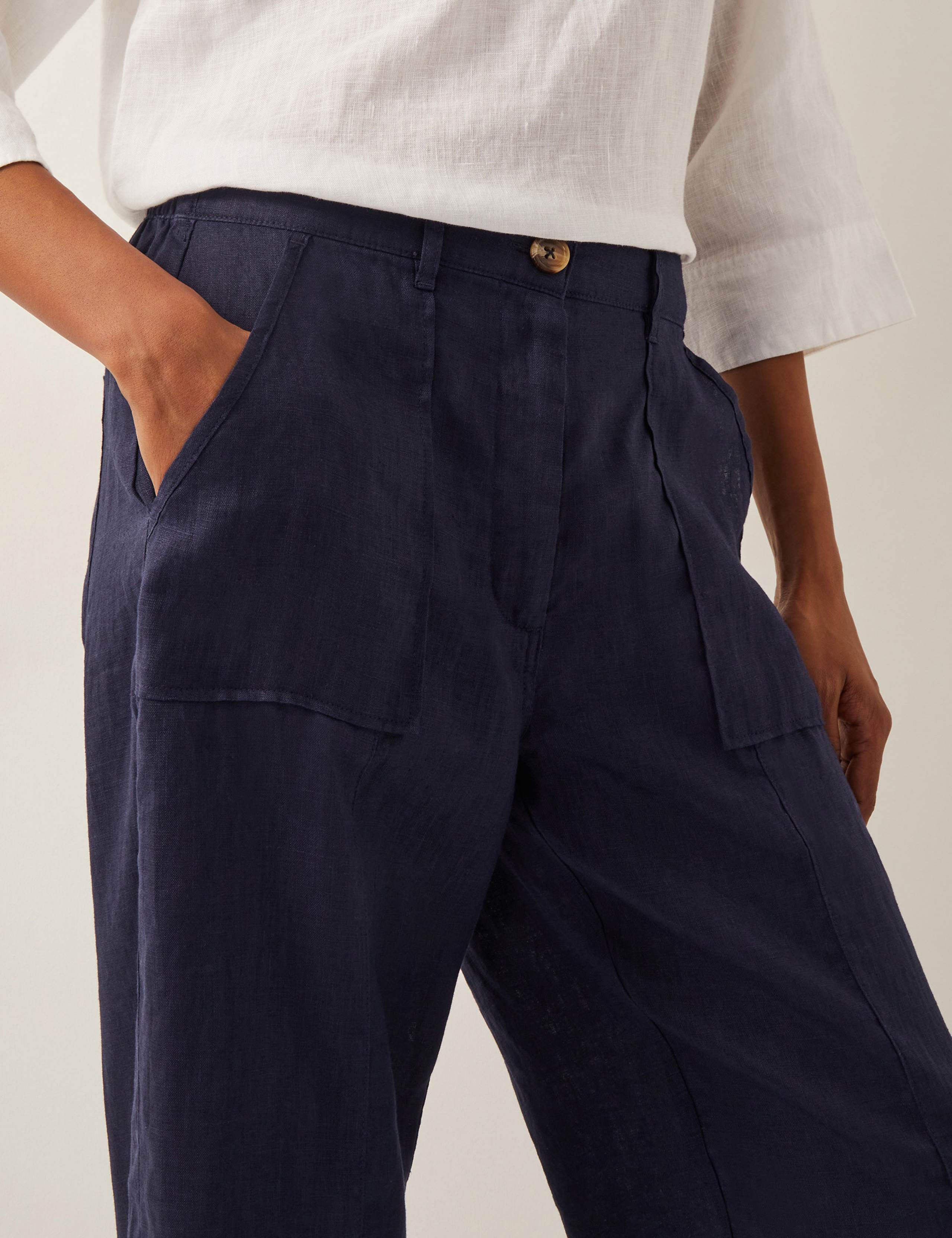 Pure Linen Regular Straight Leg Trousers 2 of 4