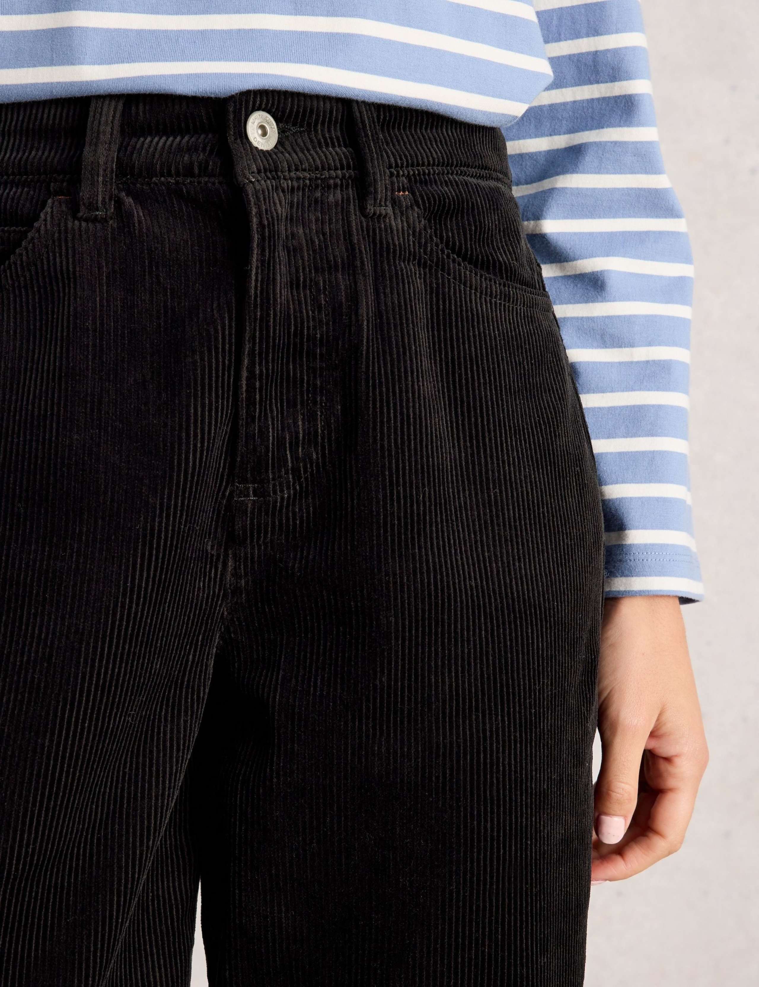 Cotton Rich Cord Textured Wide Leg Trousers 4 of 6