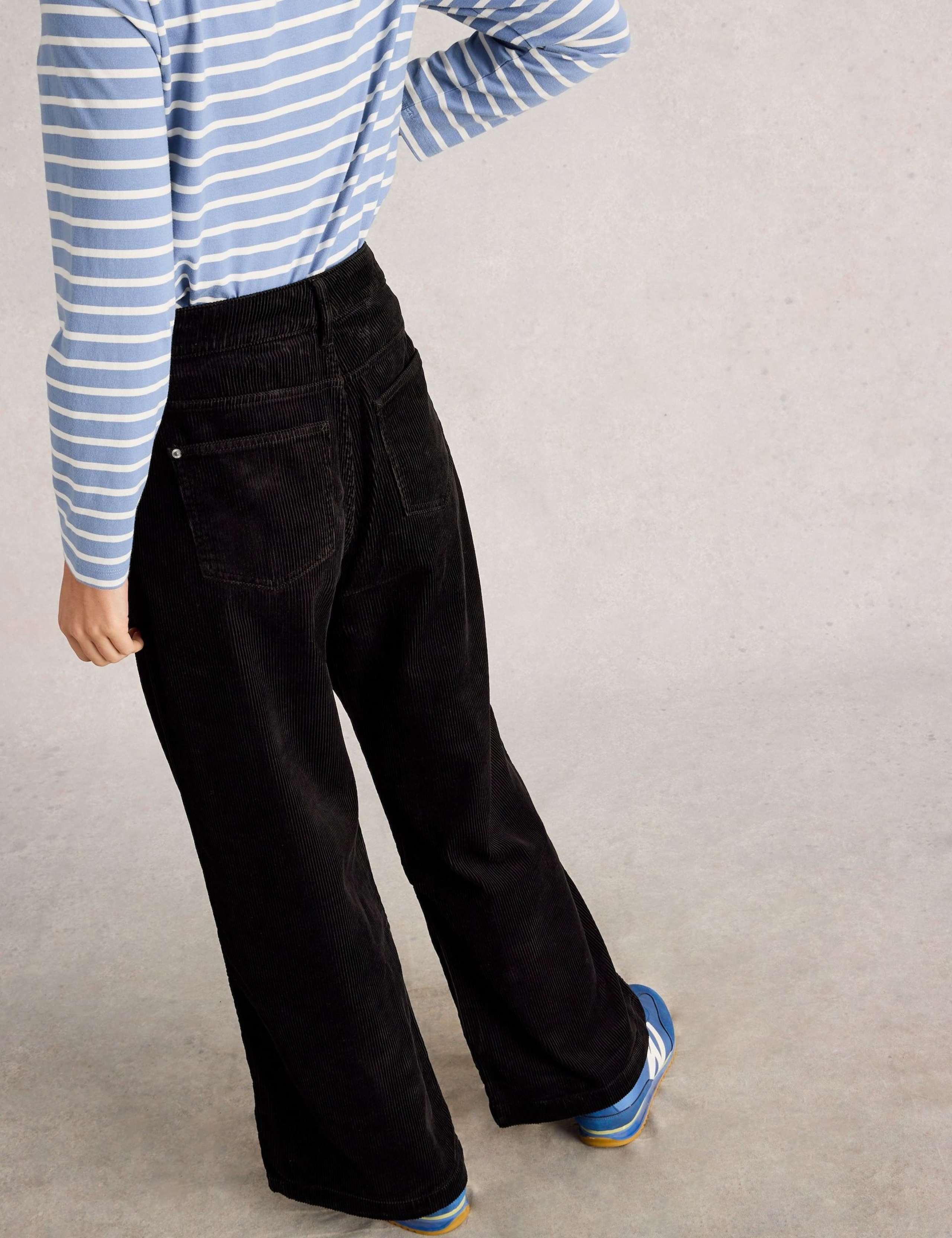 Cotton Rich Cord Textured Wide Leg Trousers 5 of 6