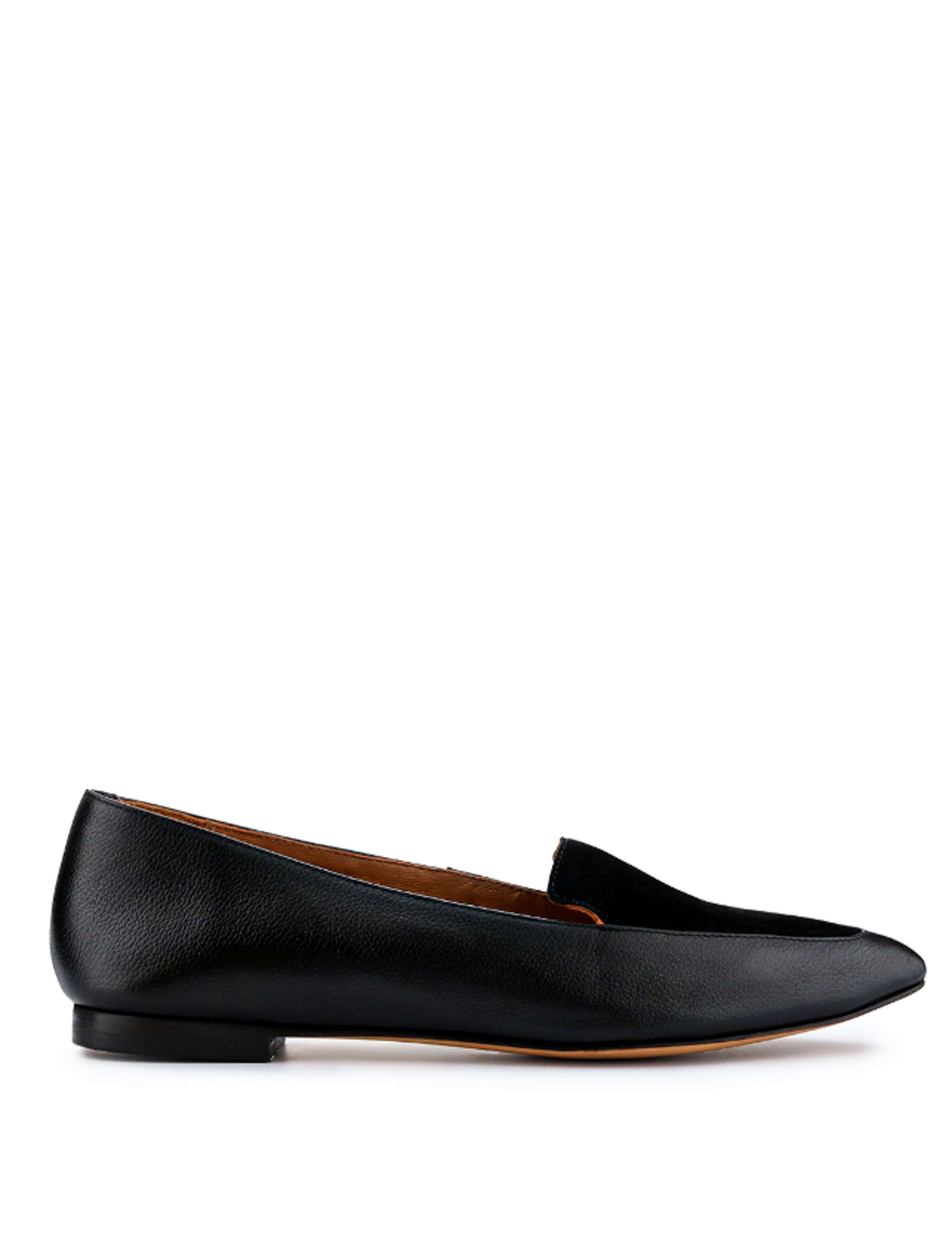 Leather Slip On Flat Pointed Pumps 1 of 6