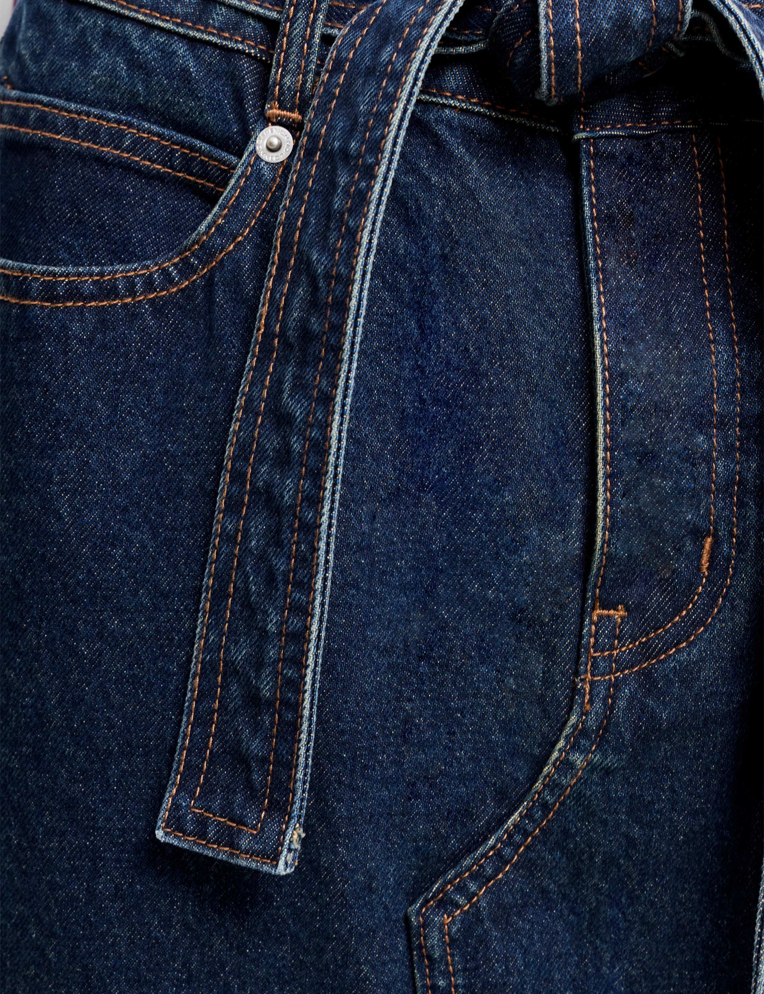 Denim Belted Midi Skirt 7 of 7