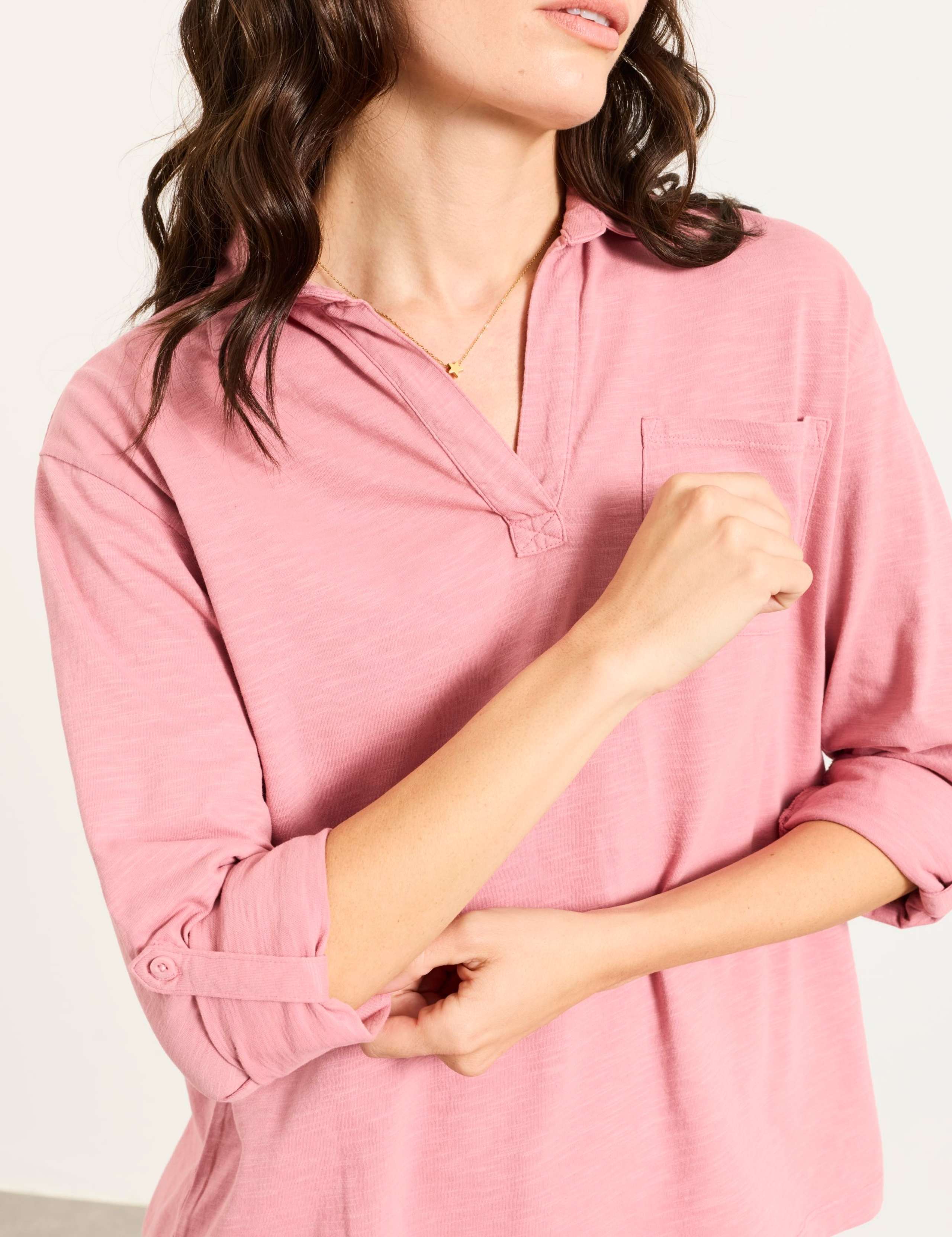 Pure Cotton V-Neck Polo Top 5 of 5