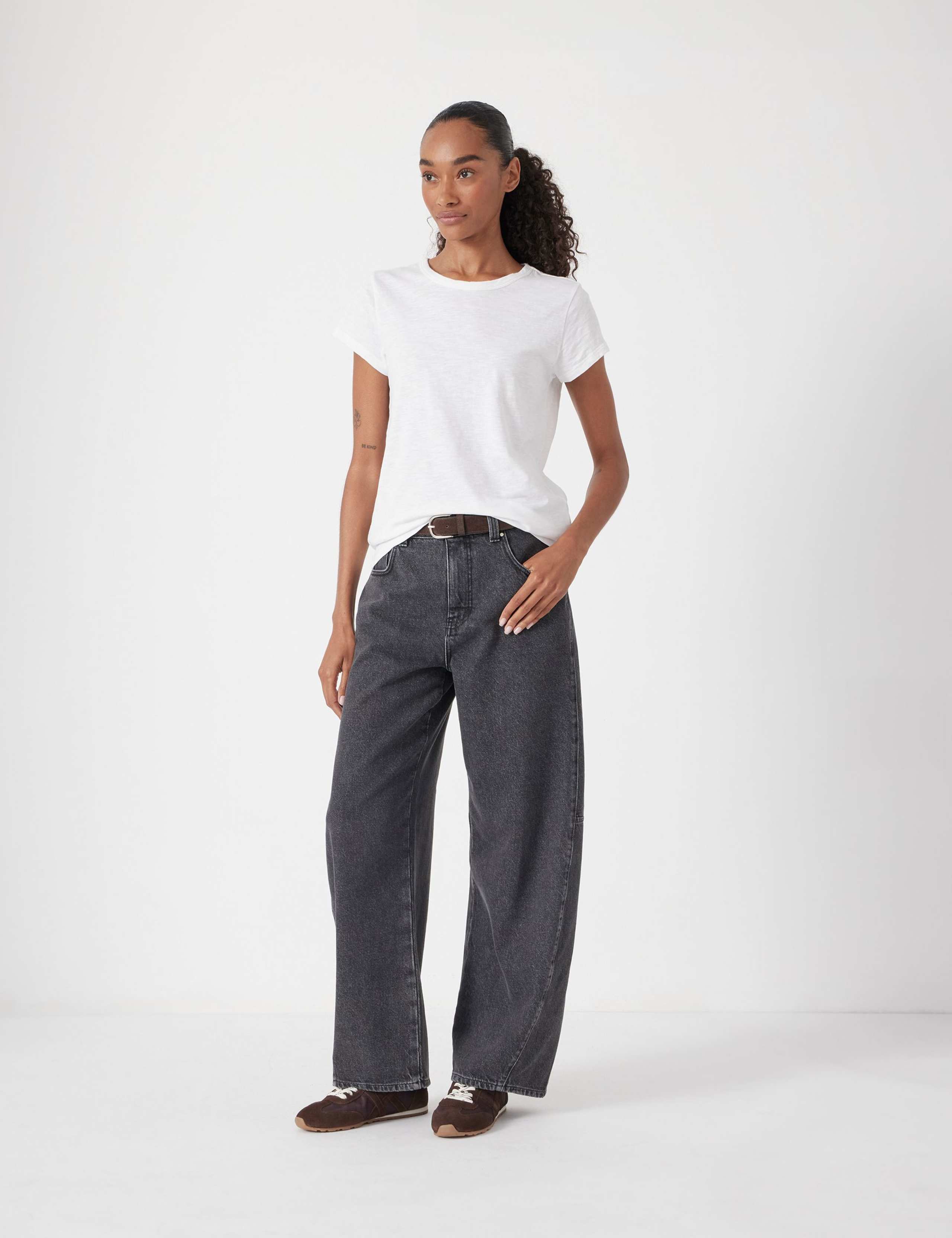 Pure Cotton Barrel Leg Jeans 3 of 7