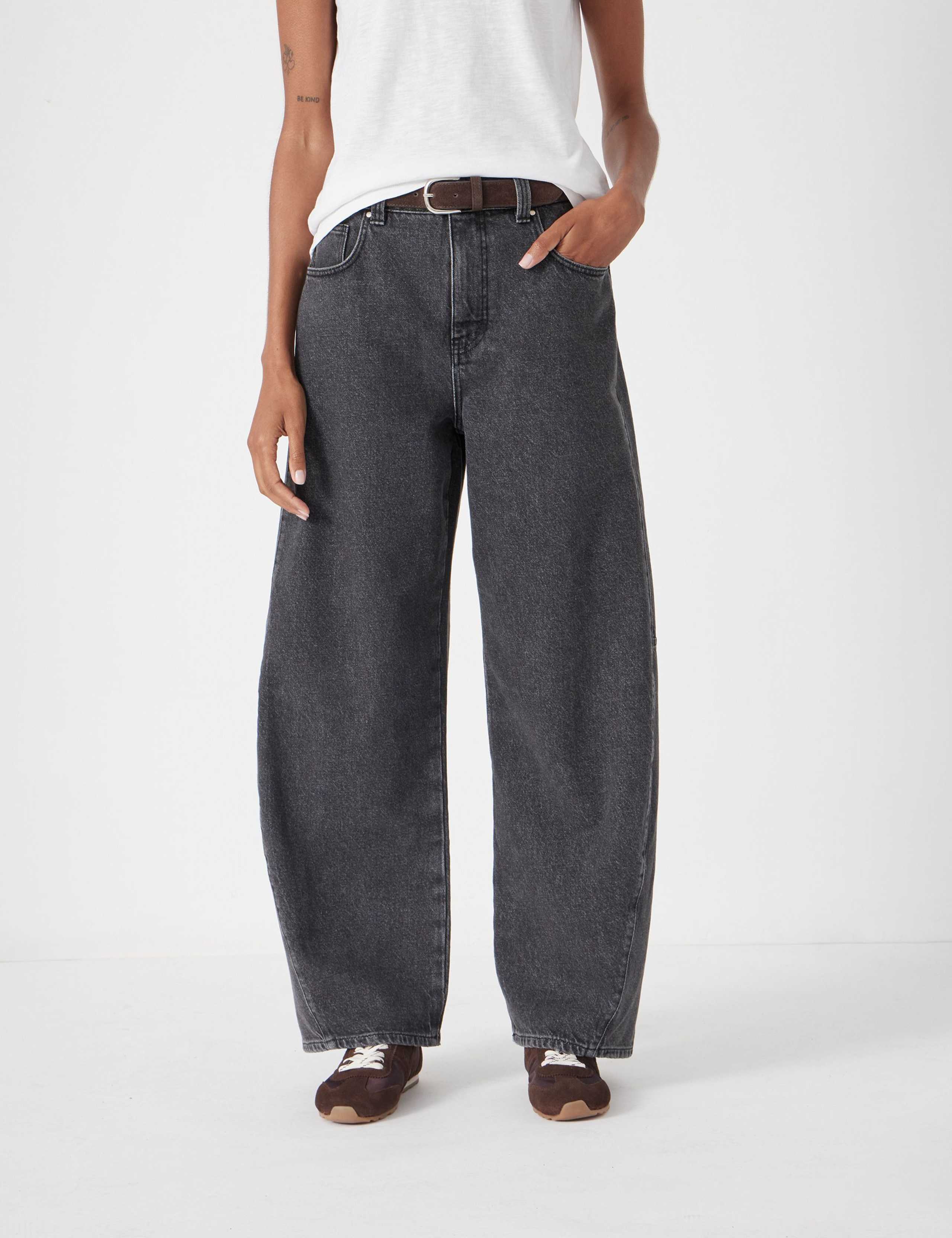 Pure Cotton Barrel Leg Jeans 4 of 7