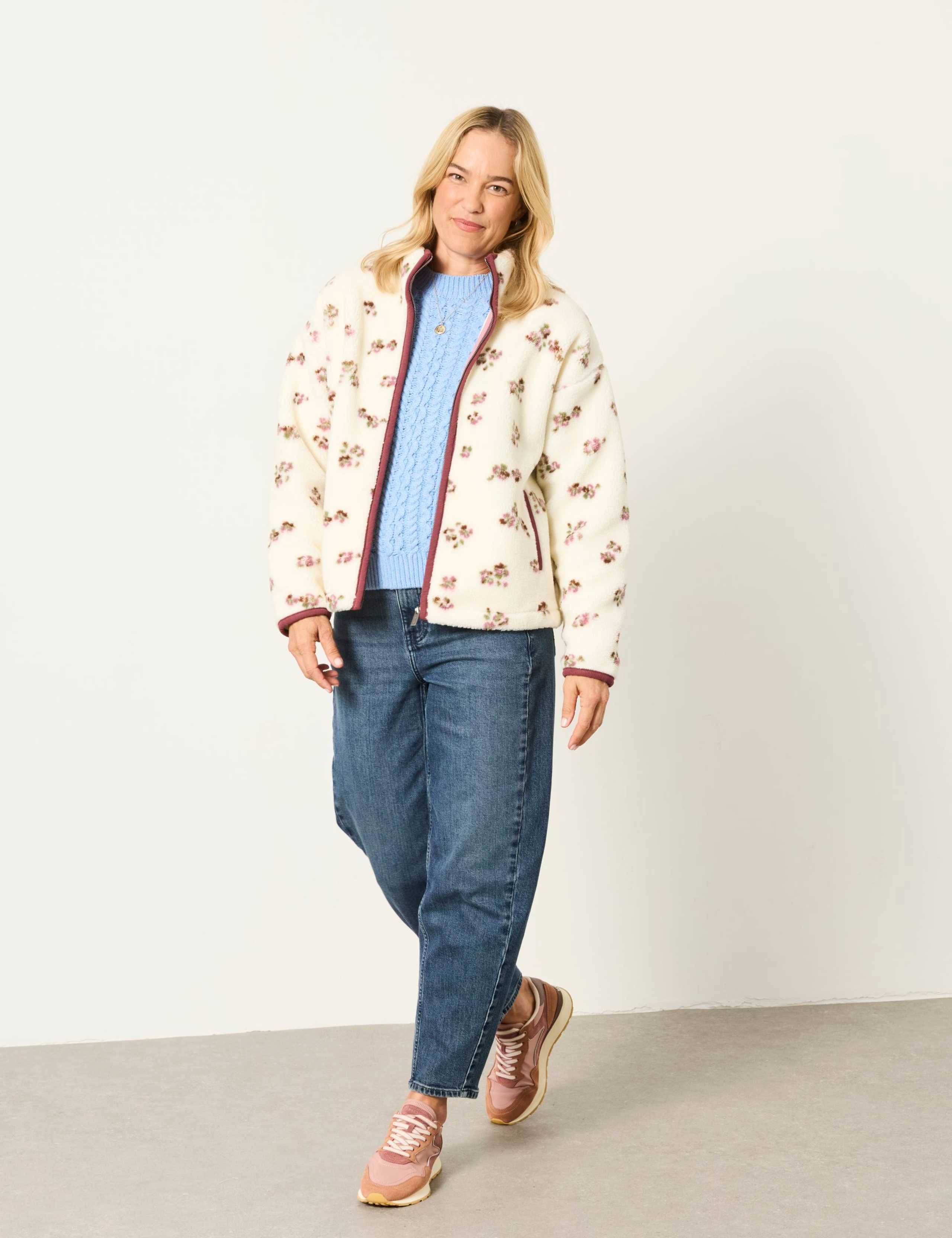Fleece Ditsy Floral Funnel Neck Jacket 4 of 6