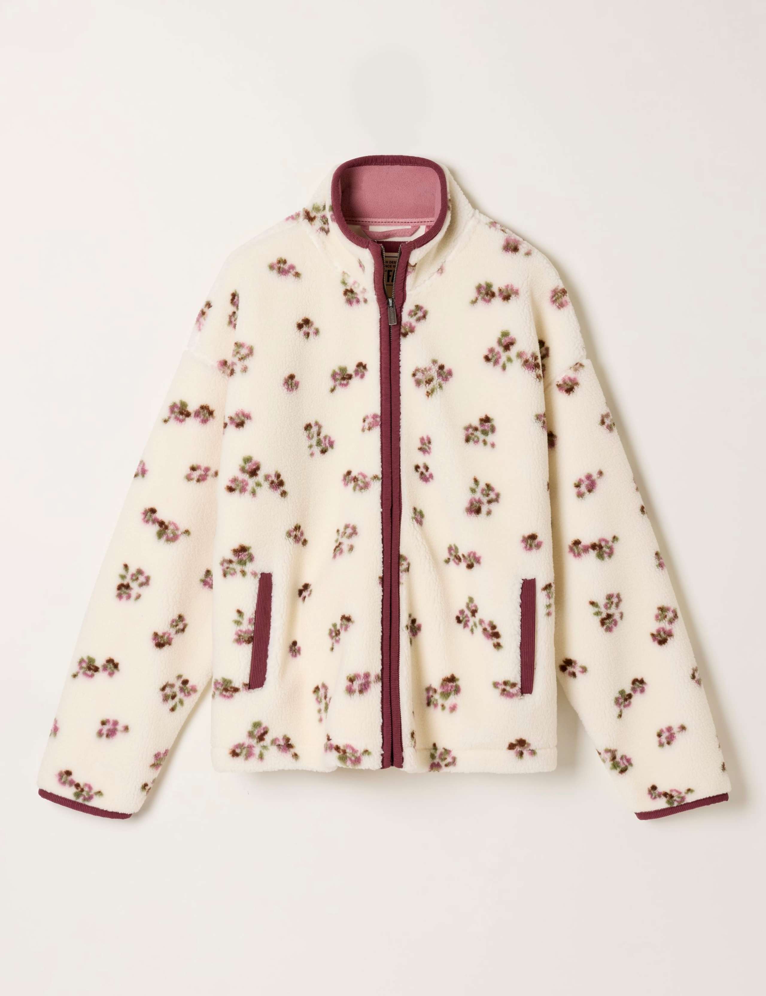 Fleece Ditsy Floral Funnel Neck Jacket 2 of 6