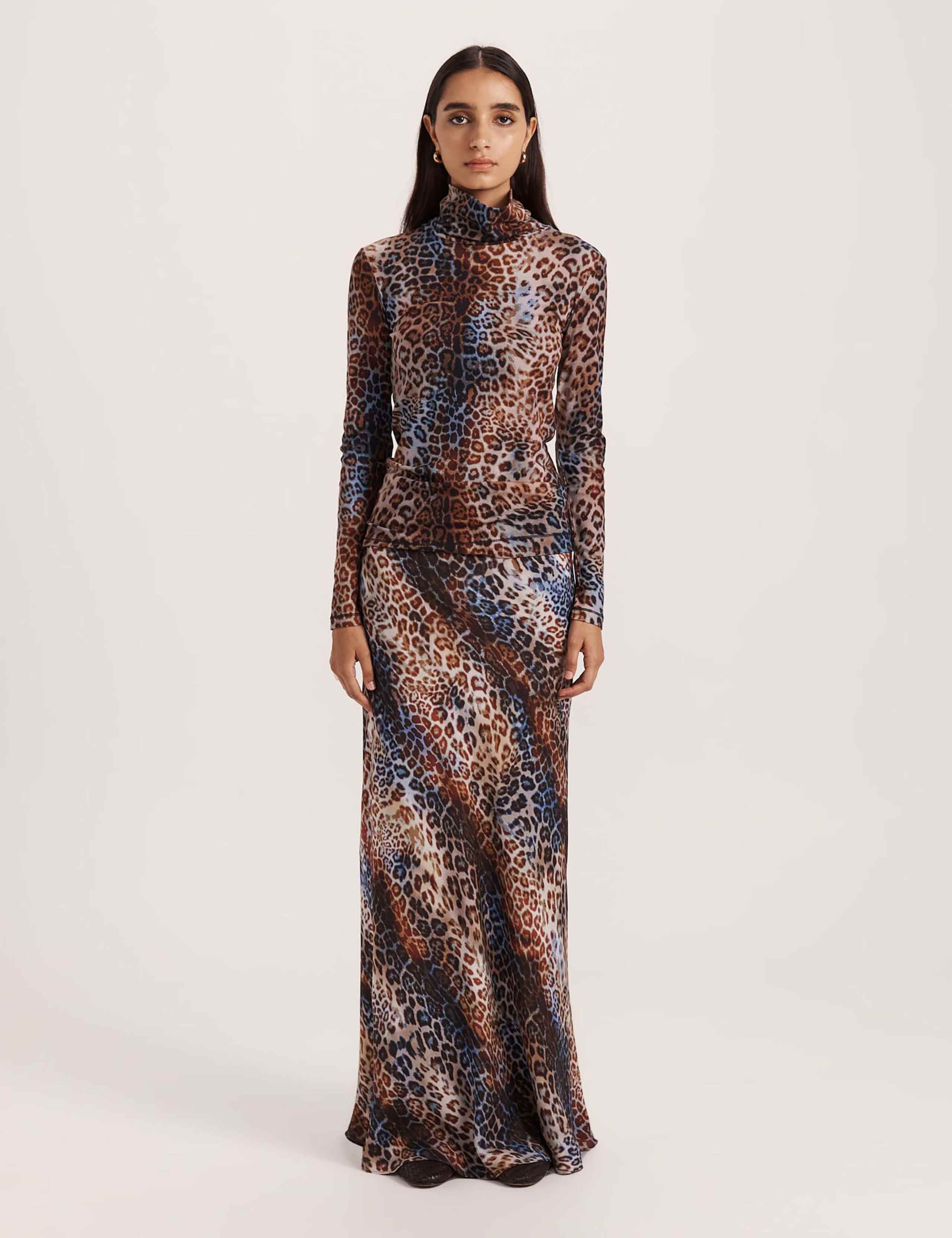 Cotton Blend Leopard Print Ribbed Top 7 of 8