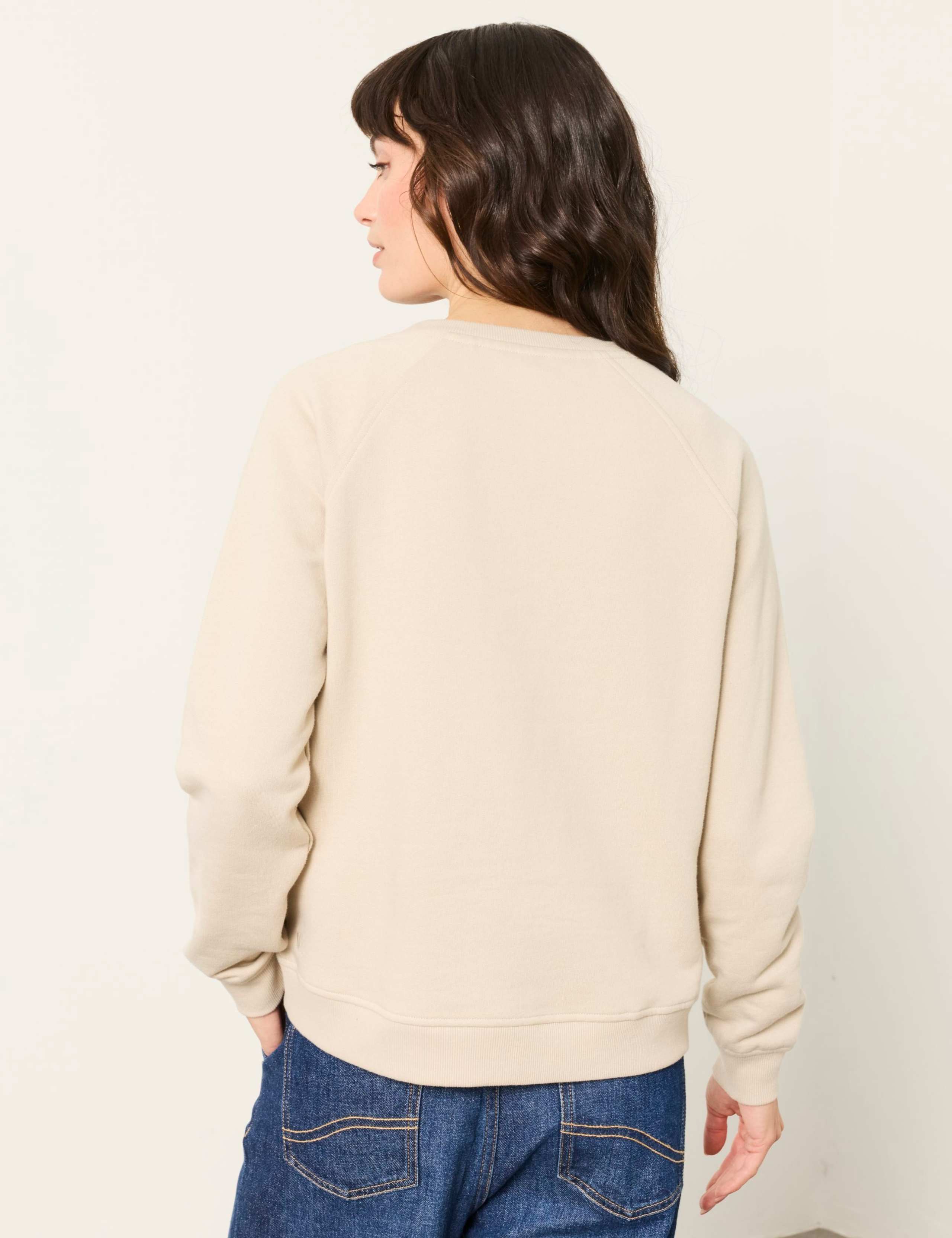 Pure Cotton Crochet-Style Detail Sweatshirt 3 of 5