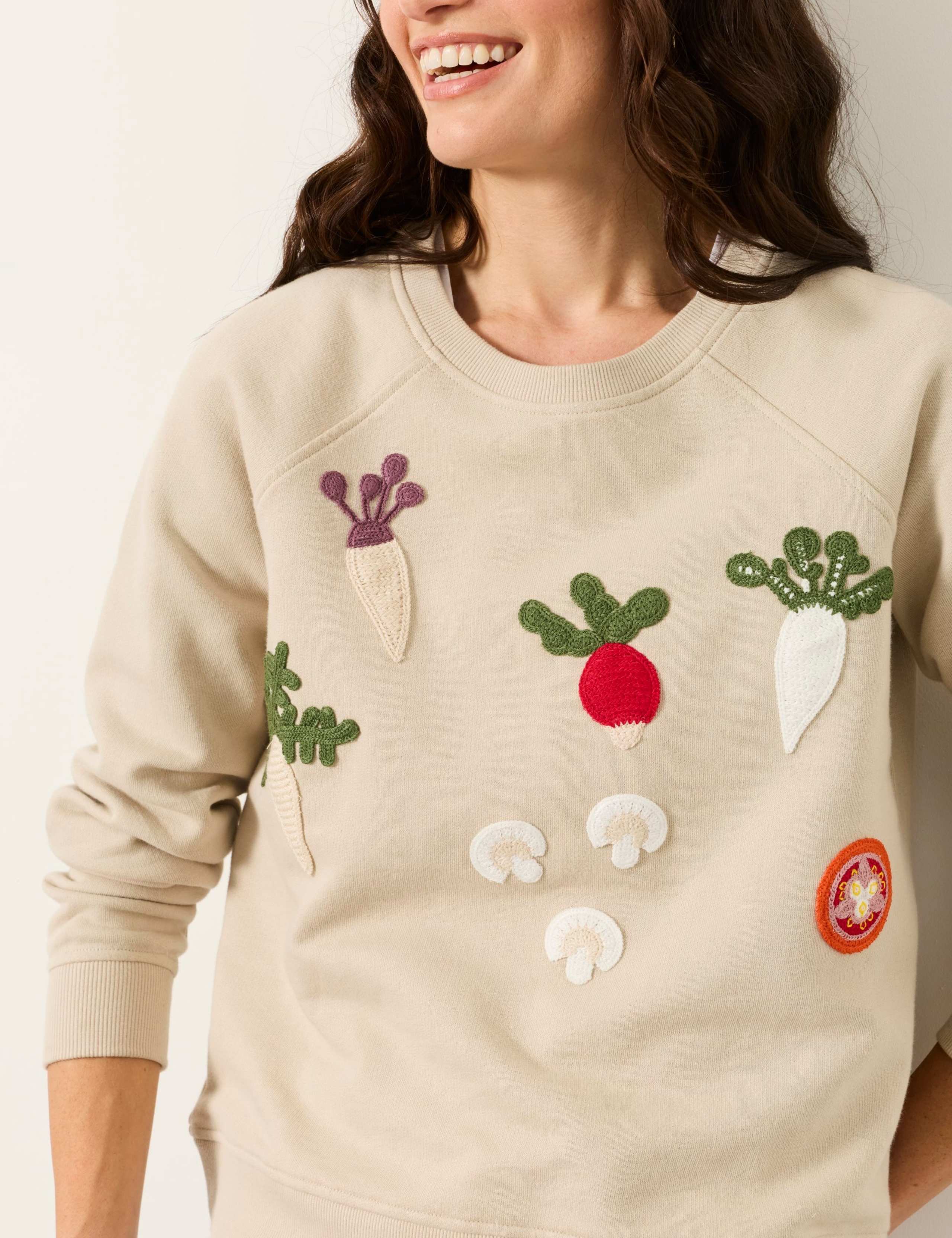 Pure Cotton Crochet-Style Detail Sweatshirt 5 of 5