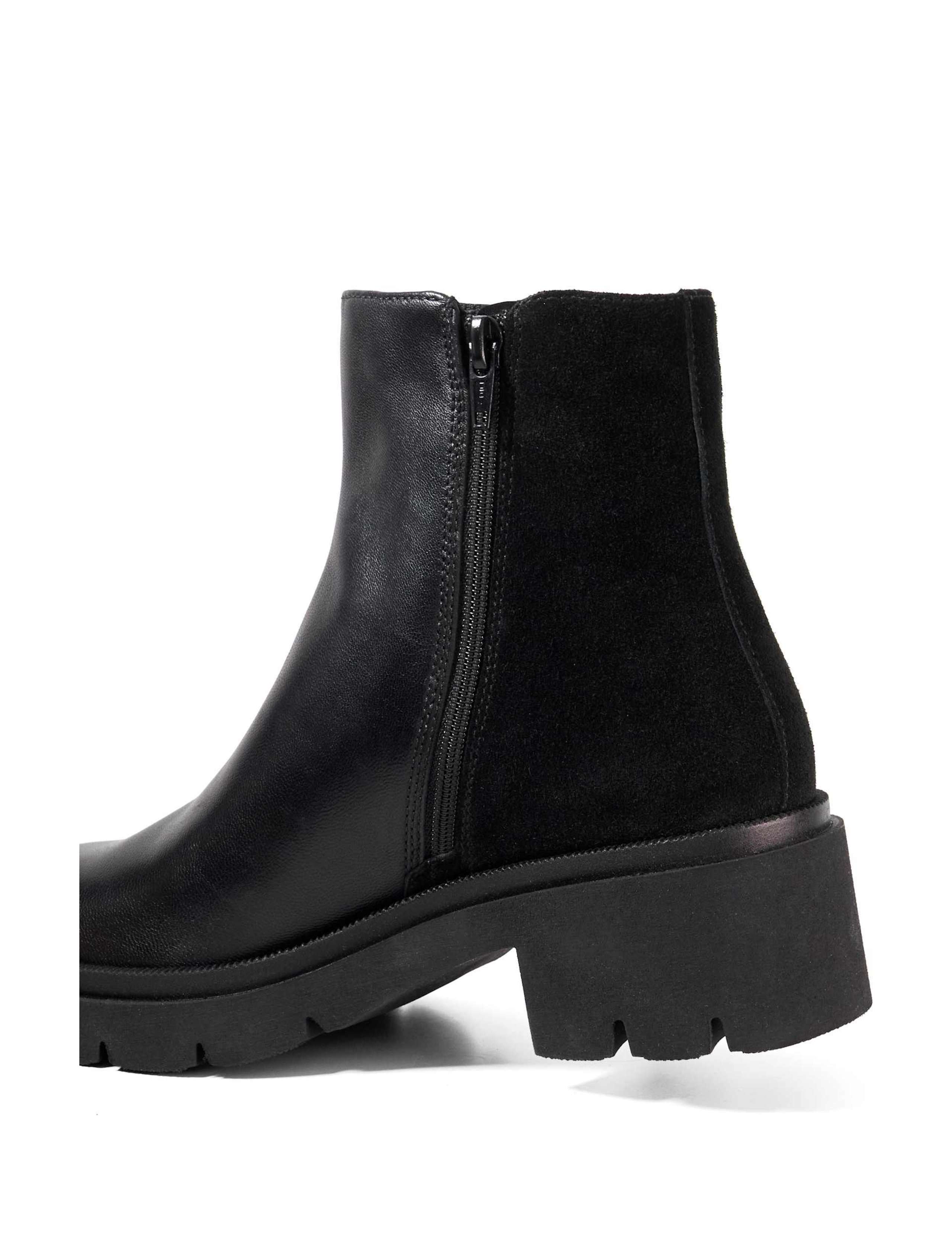 Leather Chelsea Block Heel Ankle Boots 5 of 6