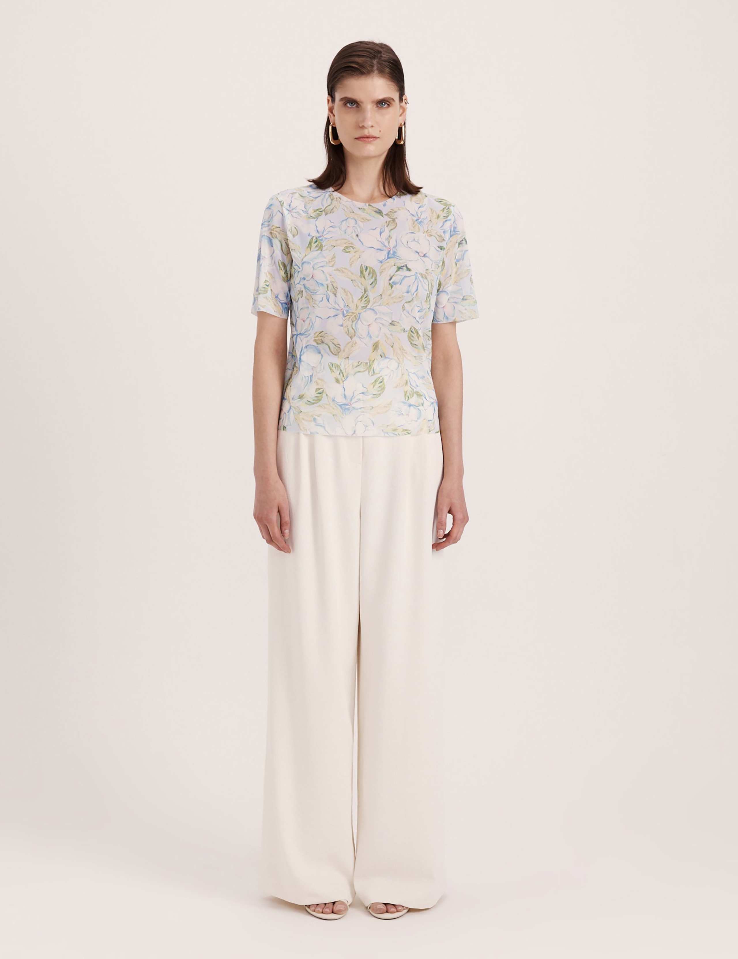 Mesh Floral Crew Neck T-Shirt 2 of 7