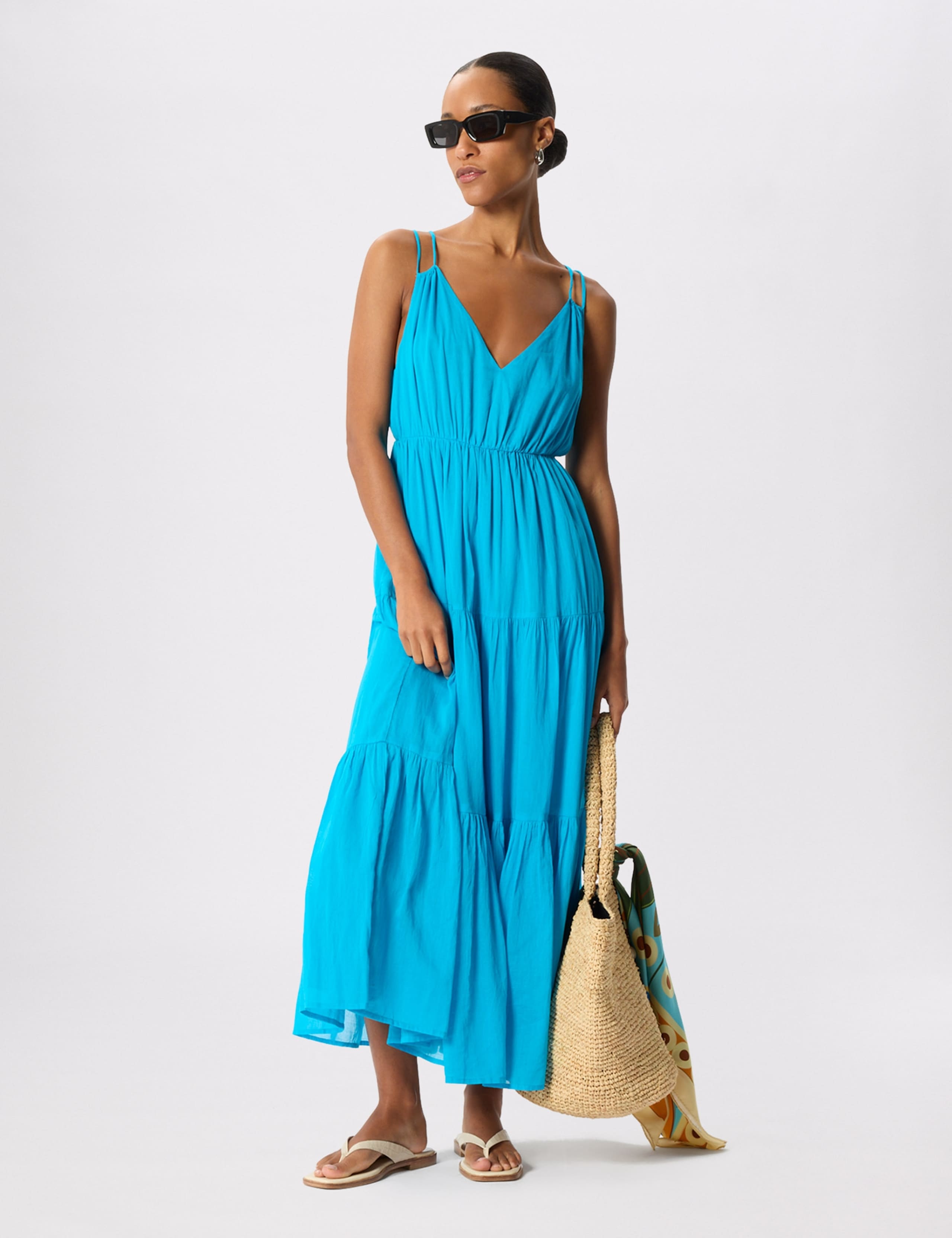 Pure Cotton V-Neck Maxi Beach Dress 1 of 7