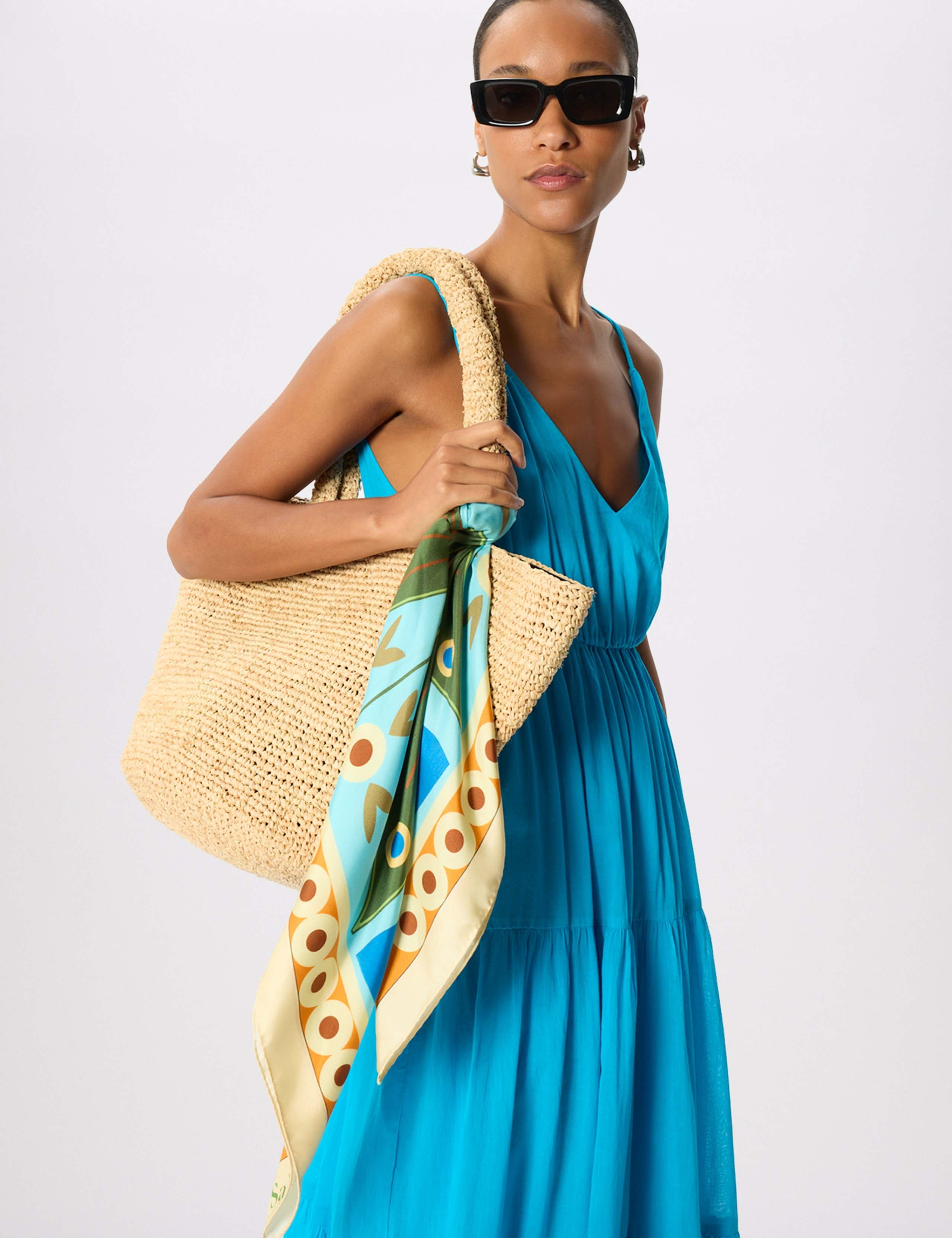 Pure Cotton V-Neck Maxi Beach Dress 7 of 7