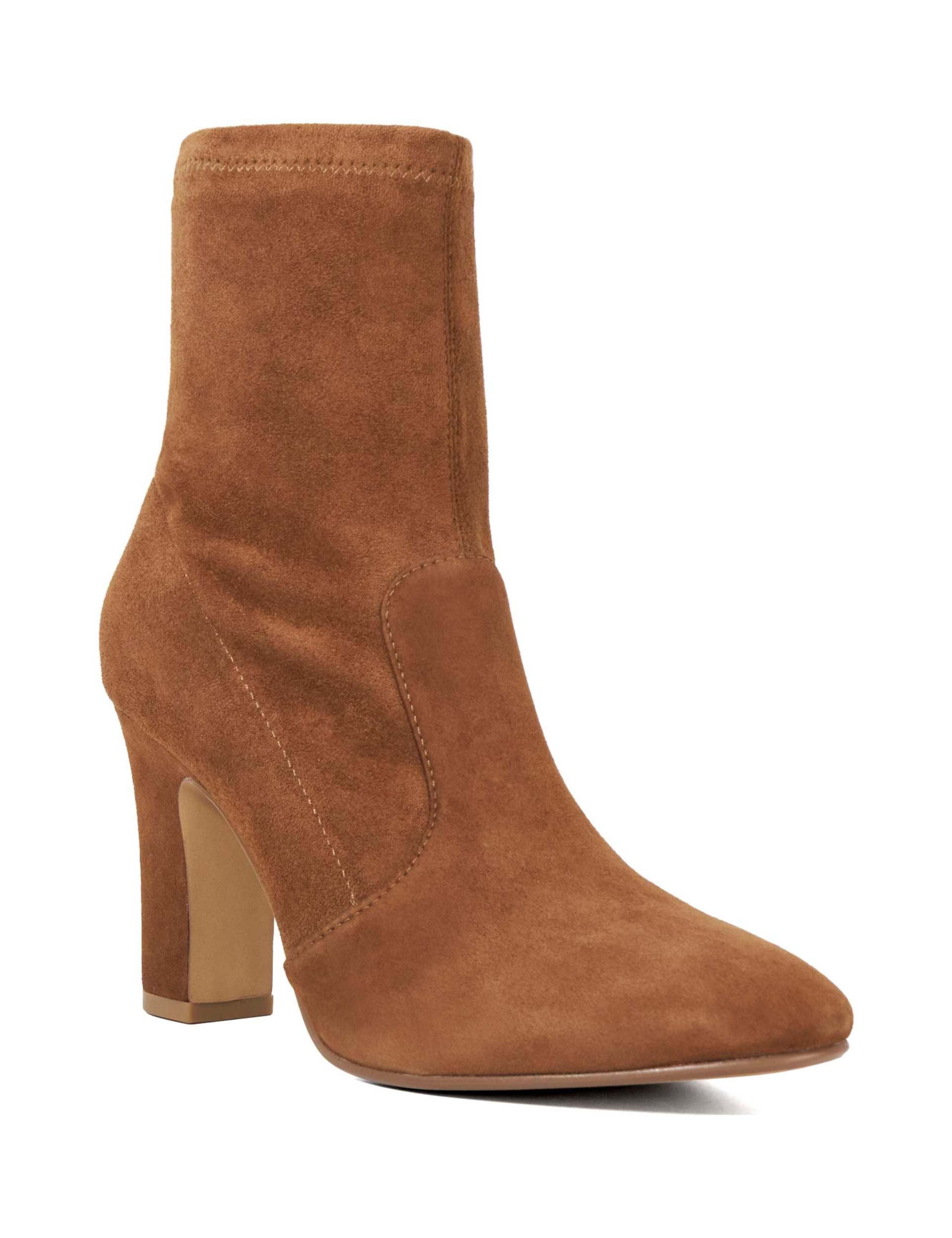 Suede Block Heel Sock Boots 2 of 5