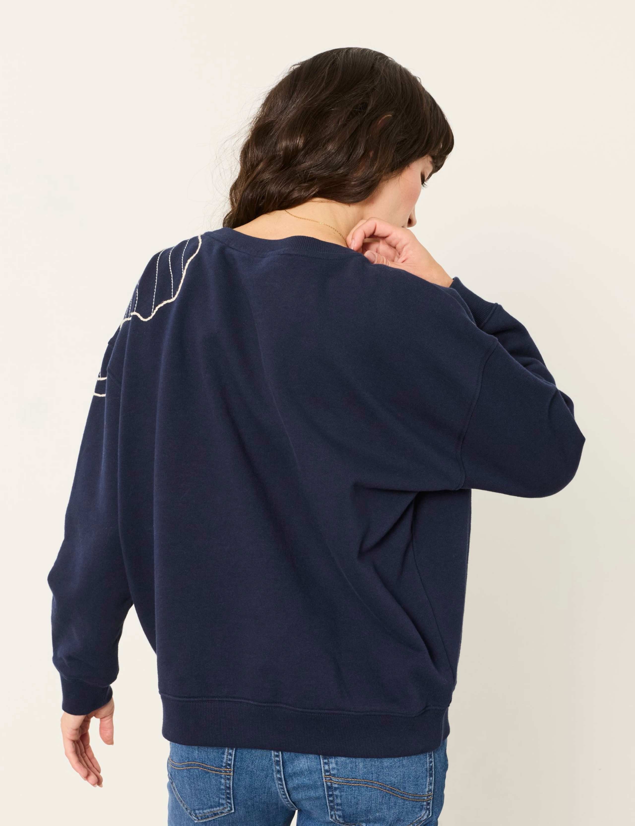 Pure Cotton Floral Embroidered Sweatshirt 5 of 6