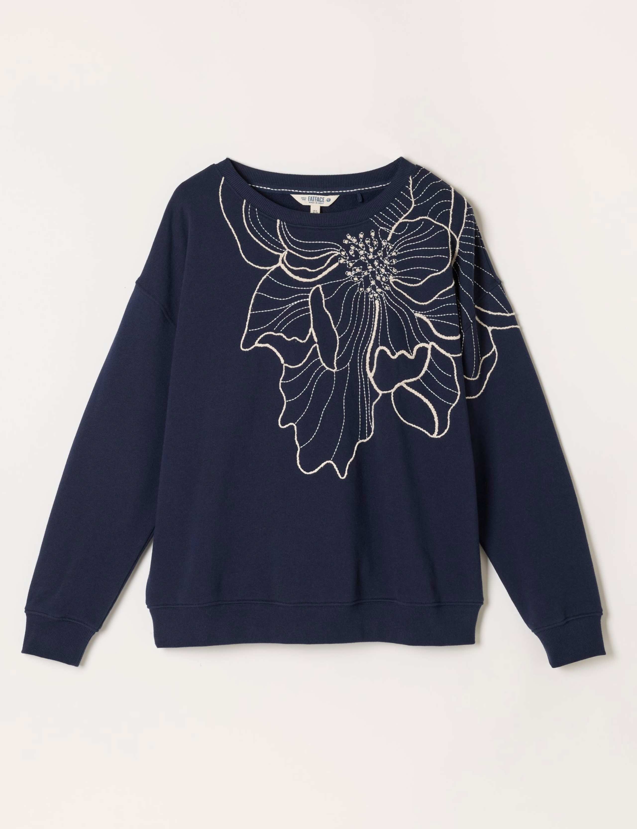 Pure Cotton Floral Embroidered Sweatshirt 2 of 6