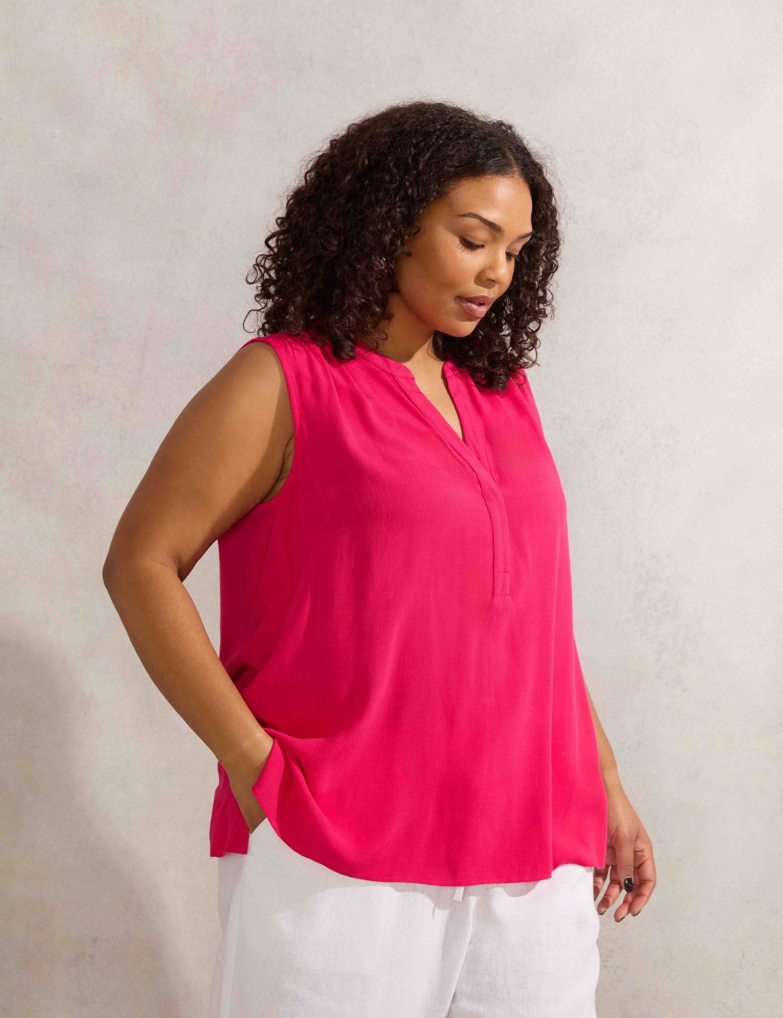 V Neck Sleeveless Blouse 1 of 3