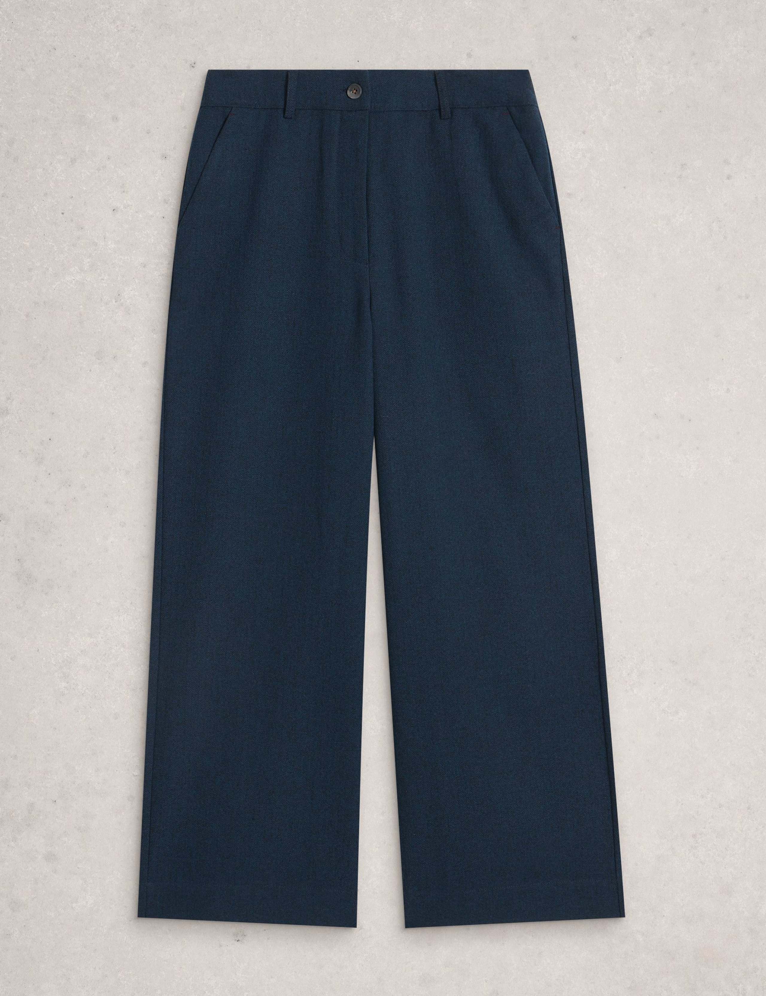 Herringbone Wide Leg Trousers with Wool 2 of 6