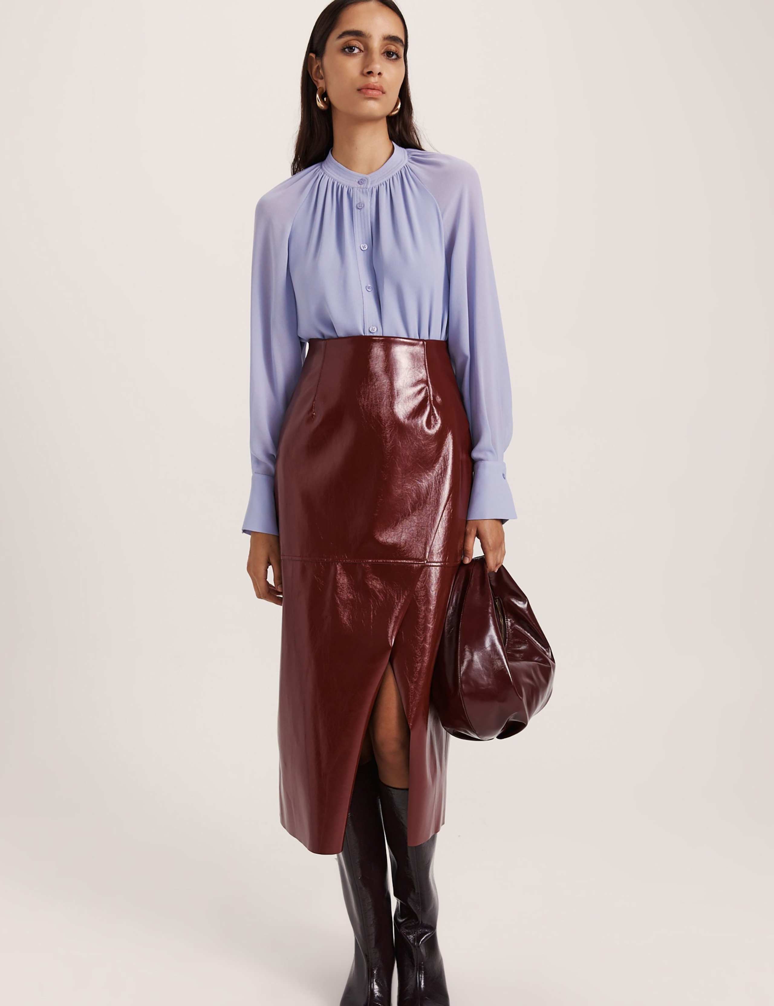 Round Neck Button Through Relaxed Blouse 4 of 7