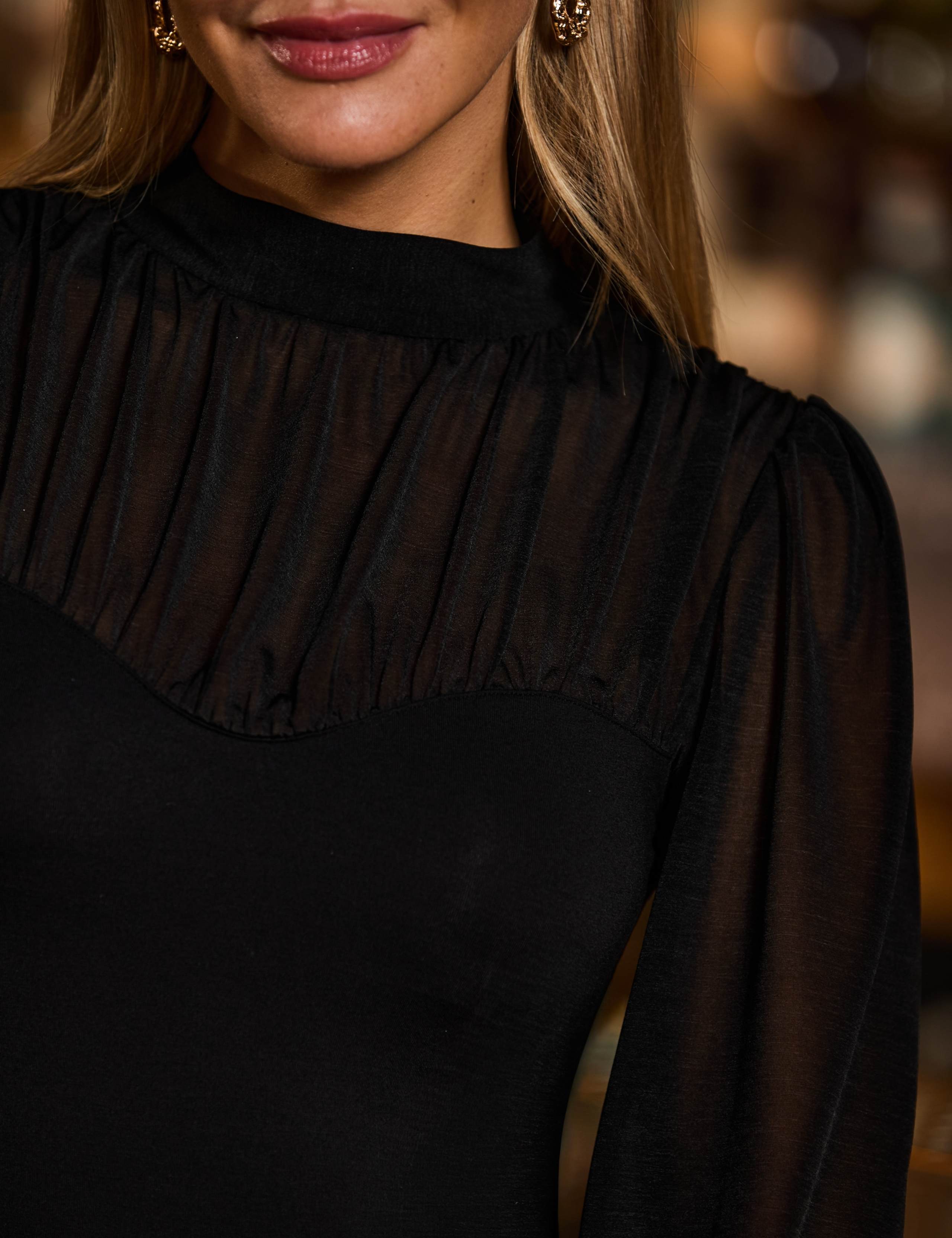 Mesh Sweetheart Neck Top 3 of 7