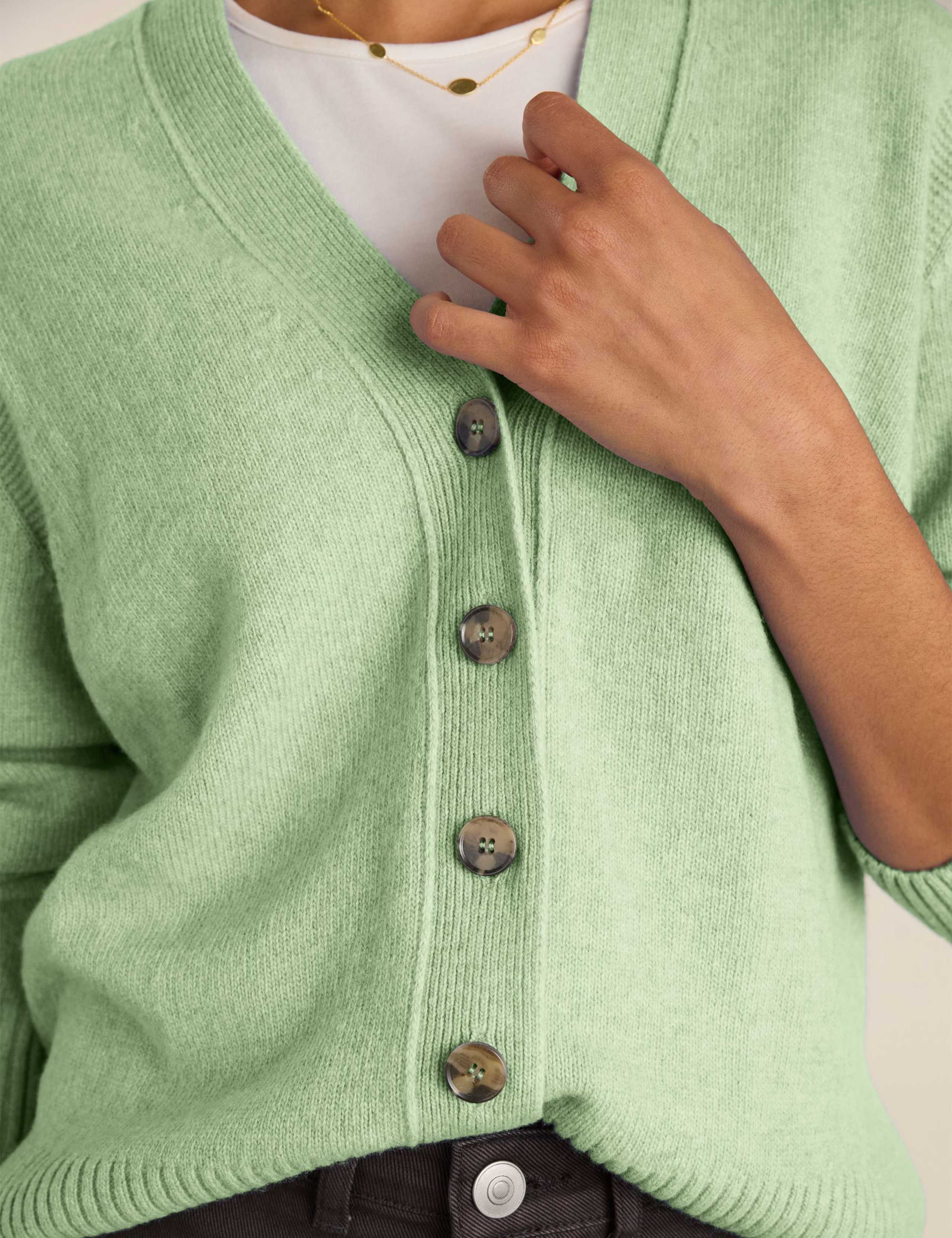 Wool Blend Textured V-Neck Cardigan 3 of 3