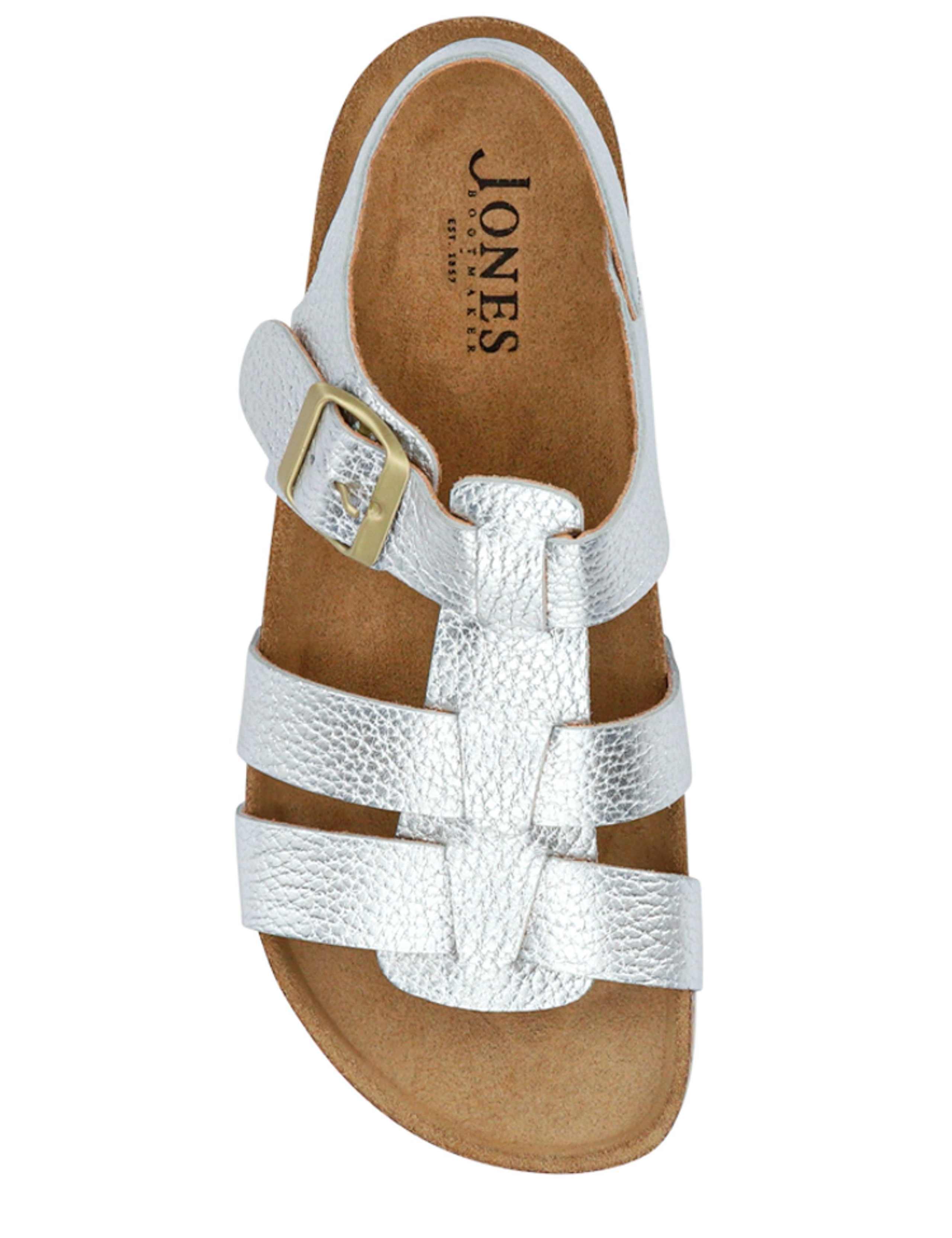 Leather Metallic Strappy Flat Sandals 3 of 5