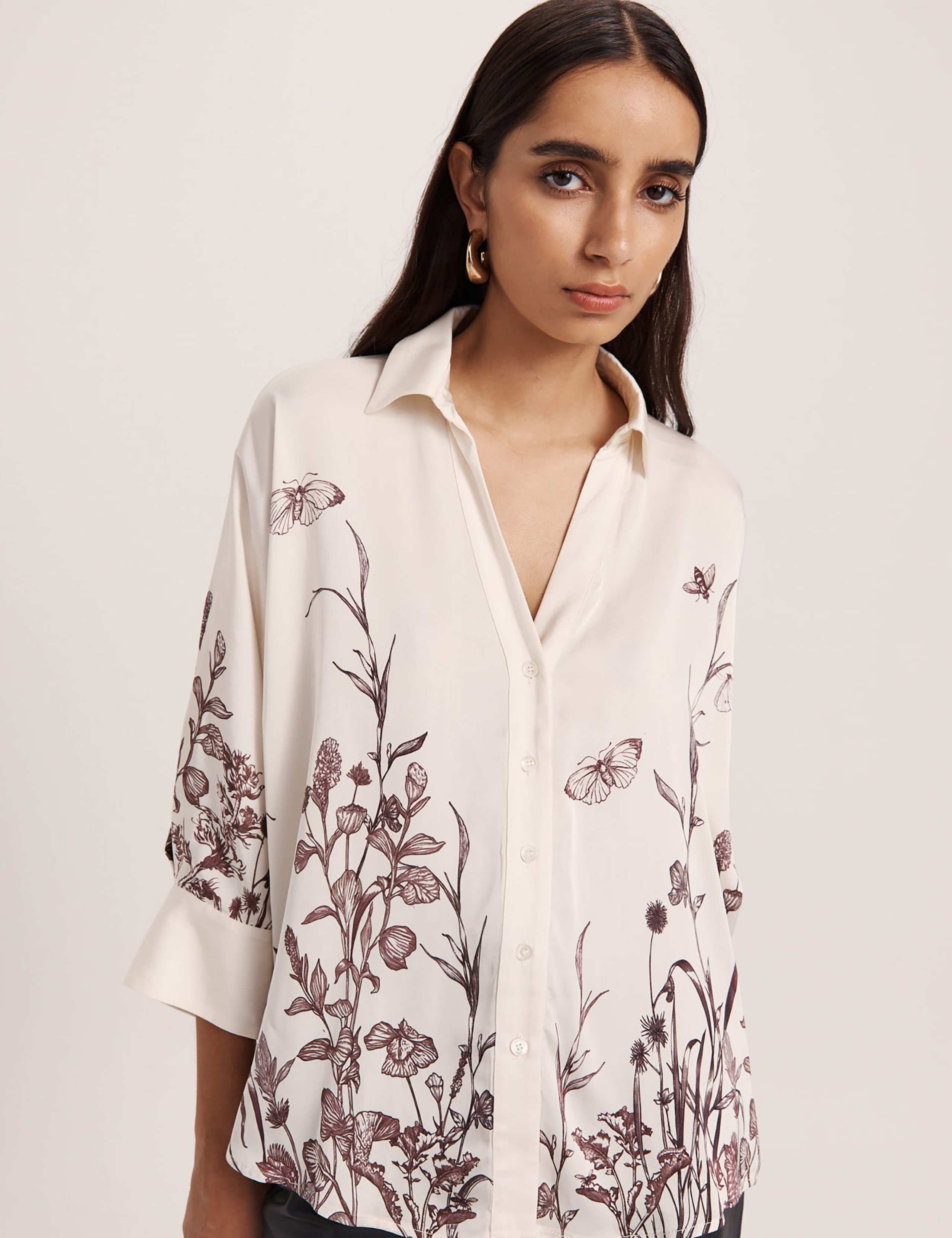 Floral Collared Relaxed Shirt 1 of 7