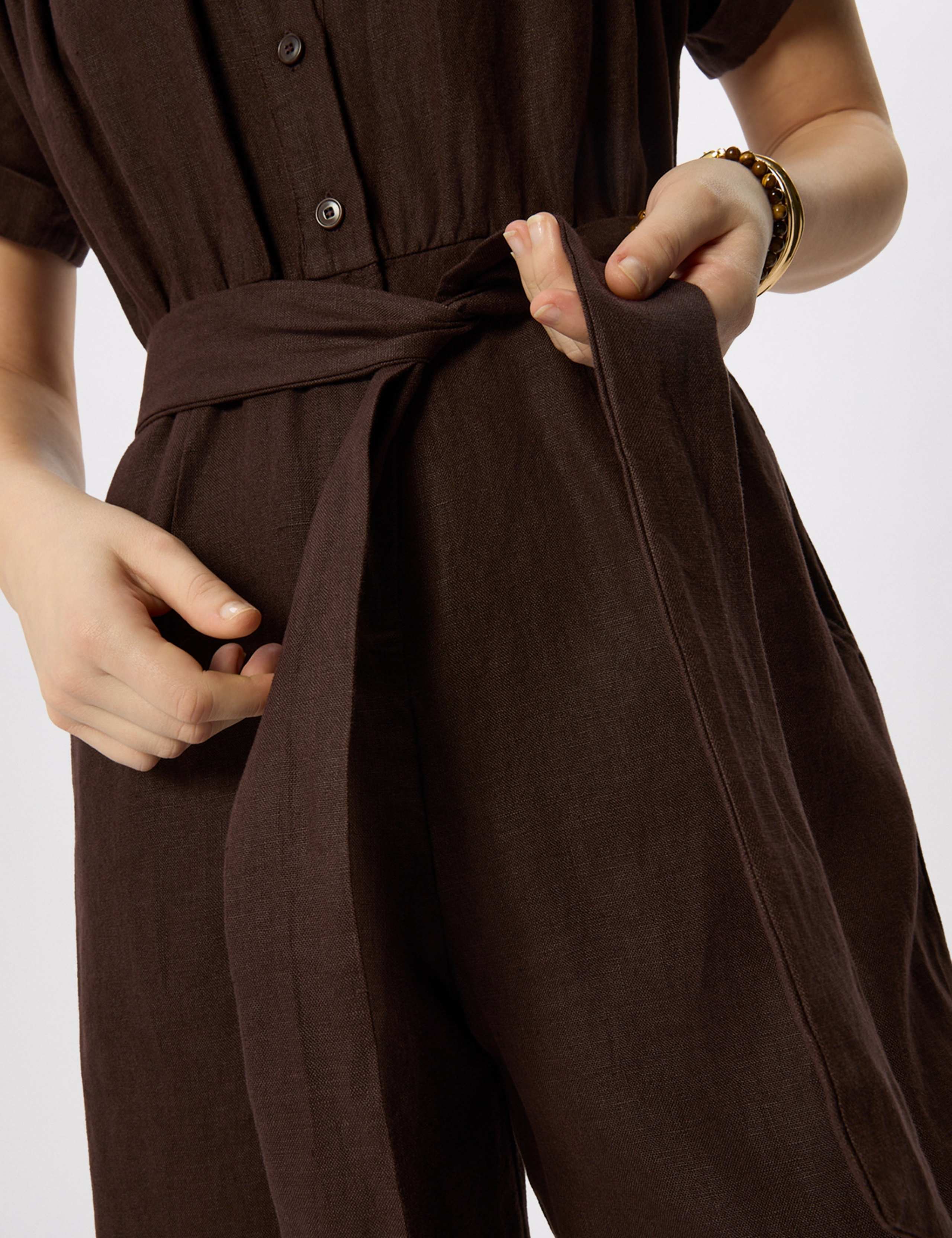 Pure Linen Short Sleeve Utility Jumpsuit 5 of 6