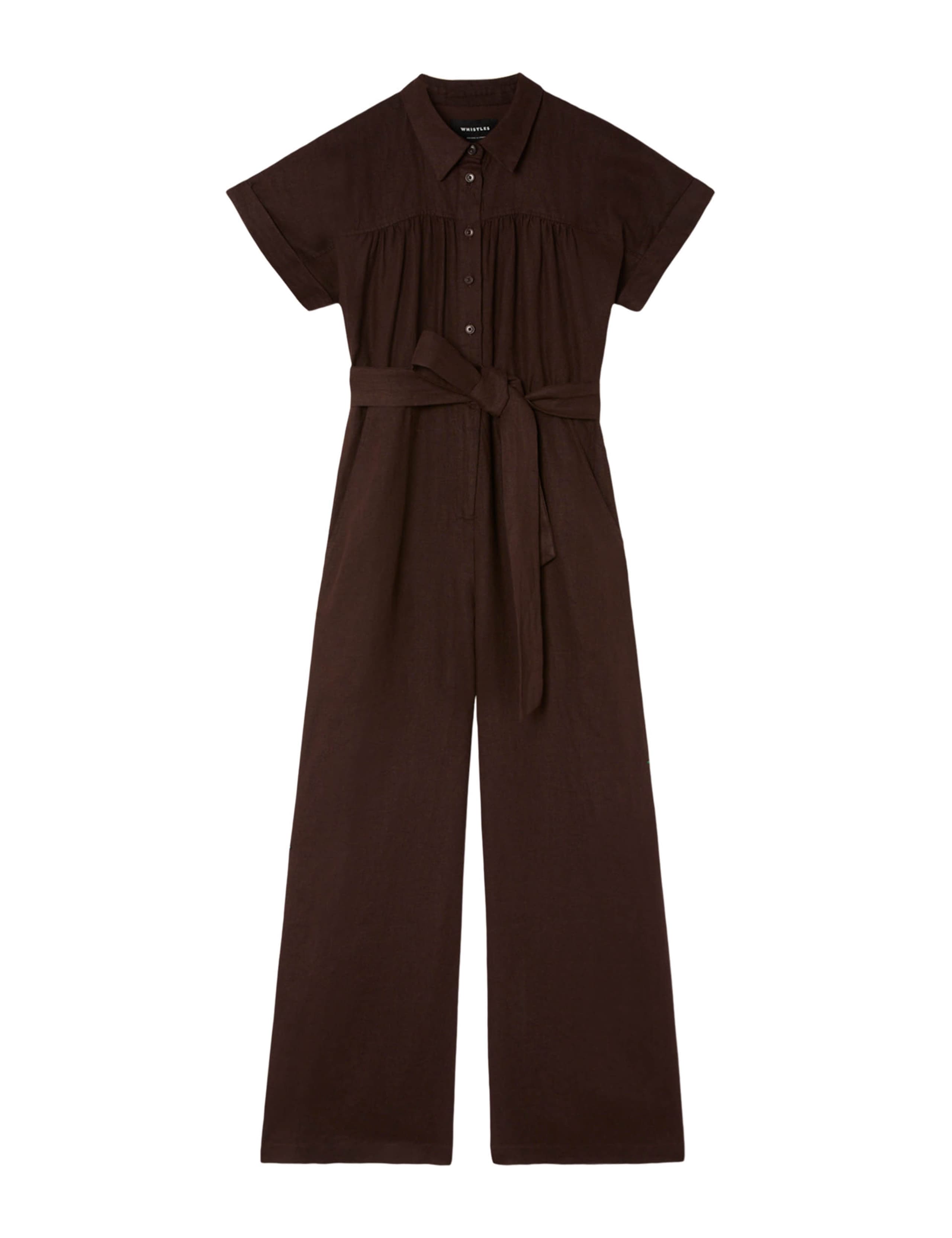 Pure Linen Short Sleeve Utility Jumpsuit 2 of 6
