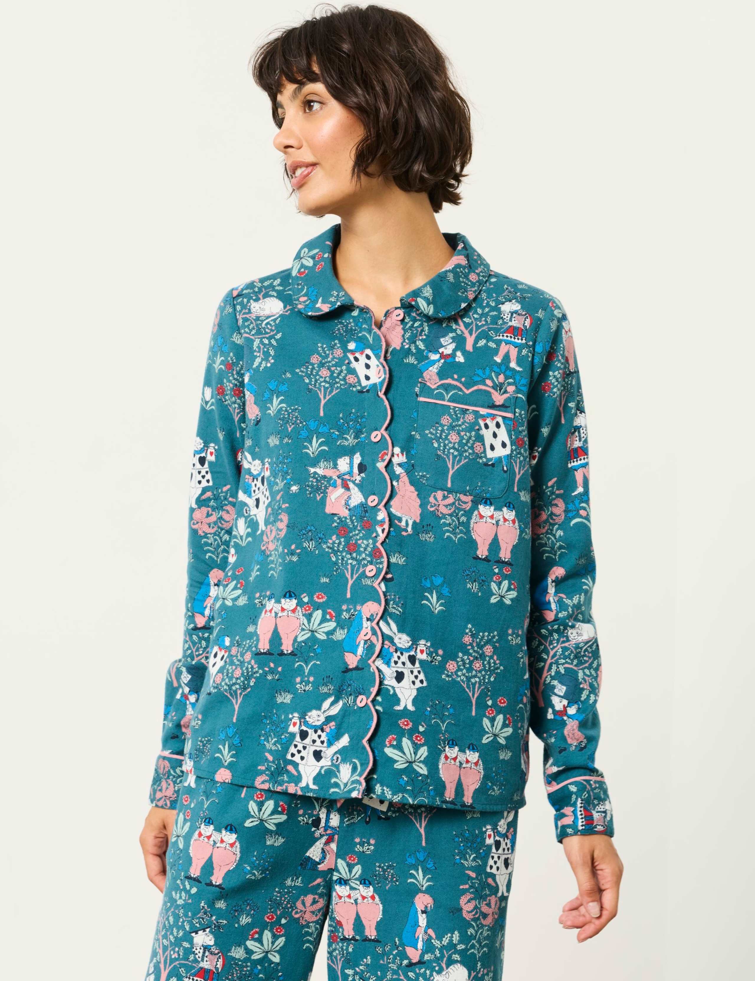 Pure Cotton Scallop Trim Pyjama Set 5 of 8