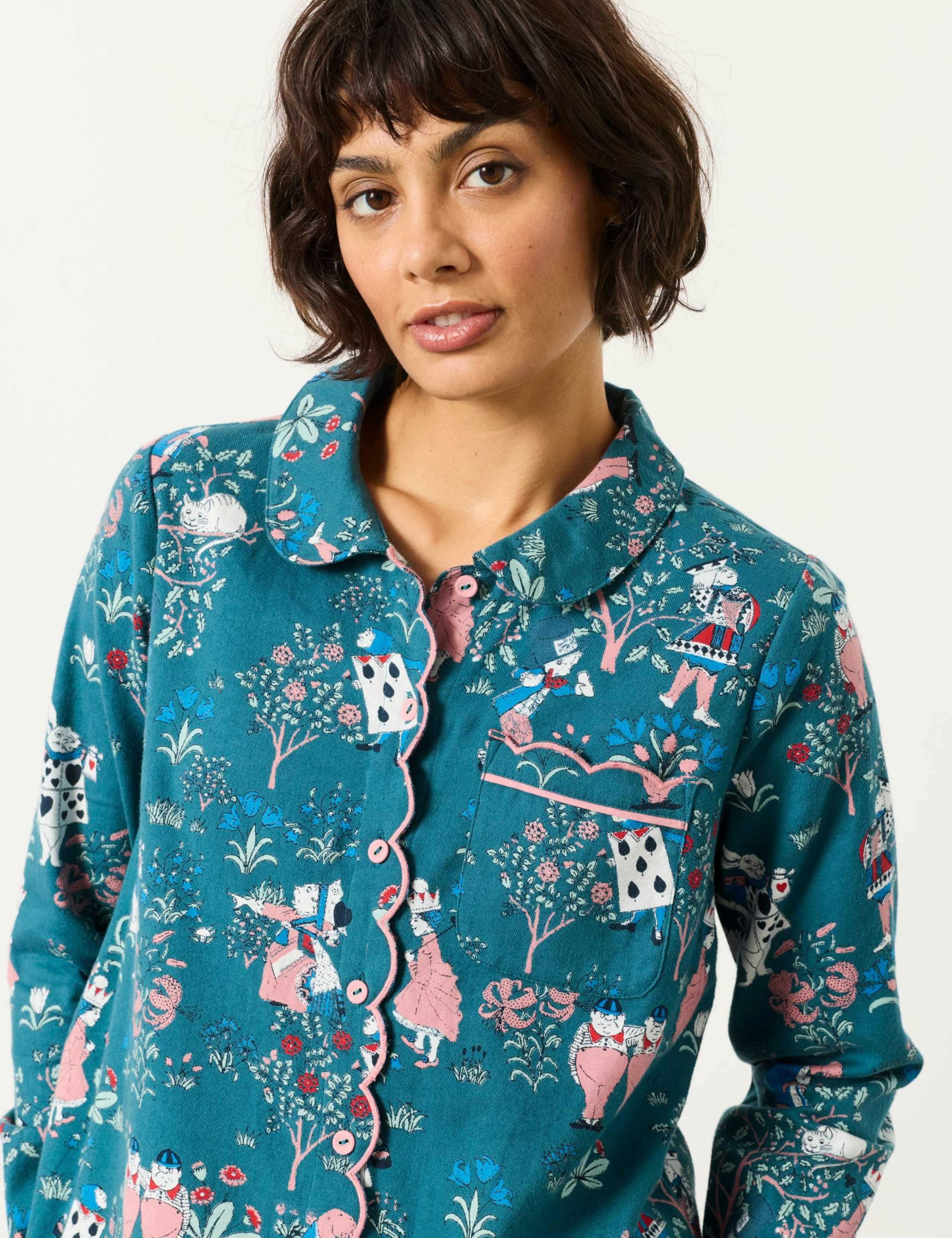 Pure Cotton Scallop Trim Pyjama Set 6 of 8
