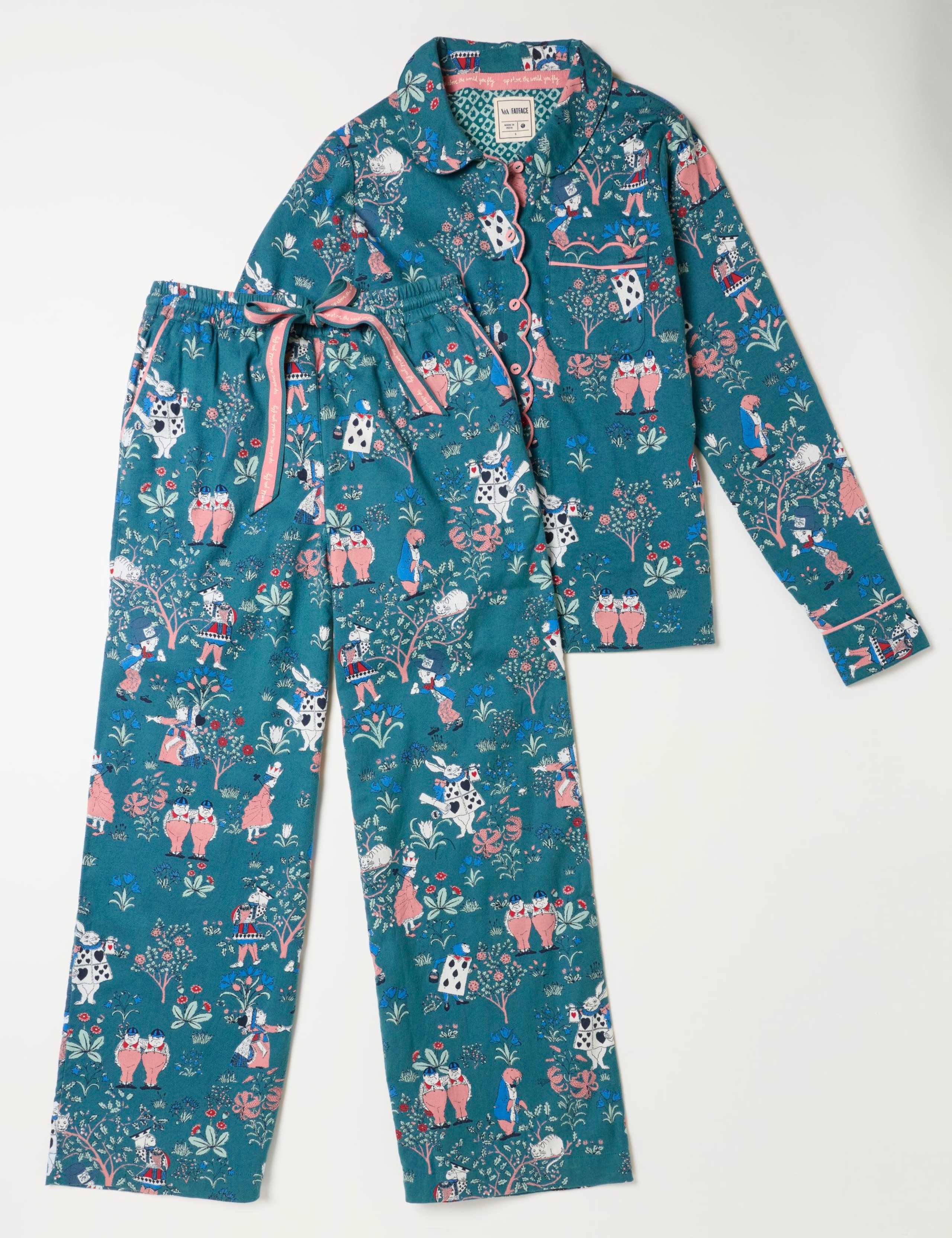 Pure Cotton Scallop Trim Pyjama Set 2 of 8