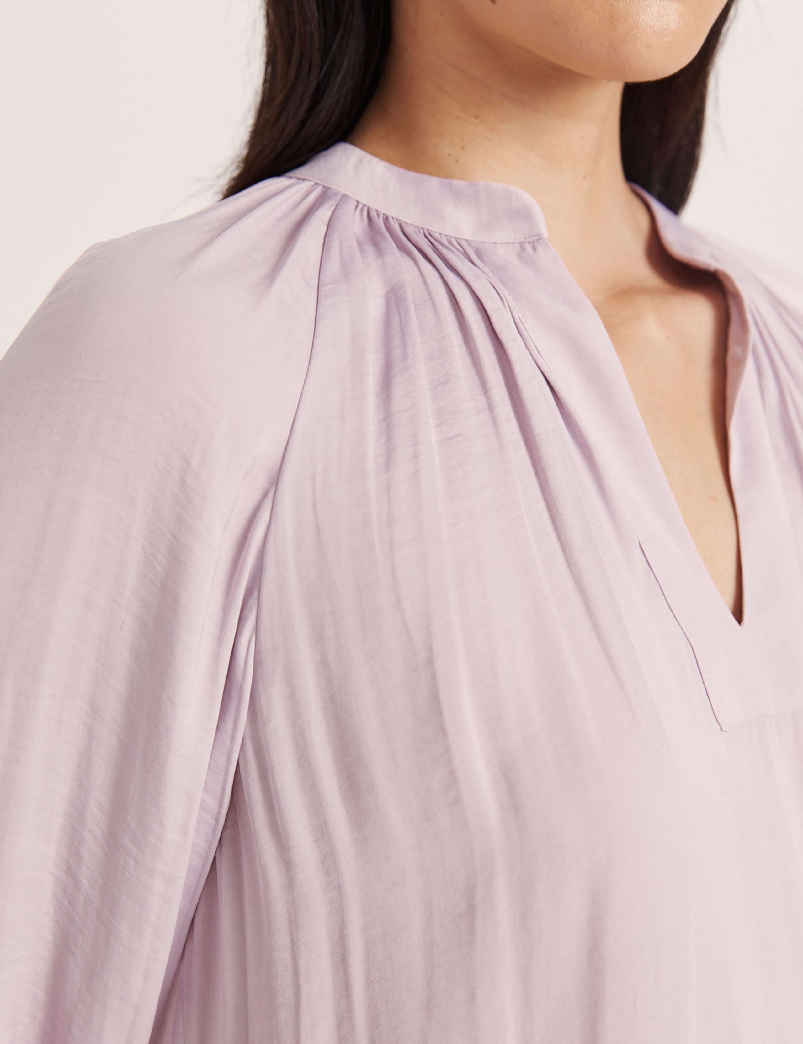 V-Neck Blouson Sleeve Blouse 3 of 7