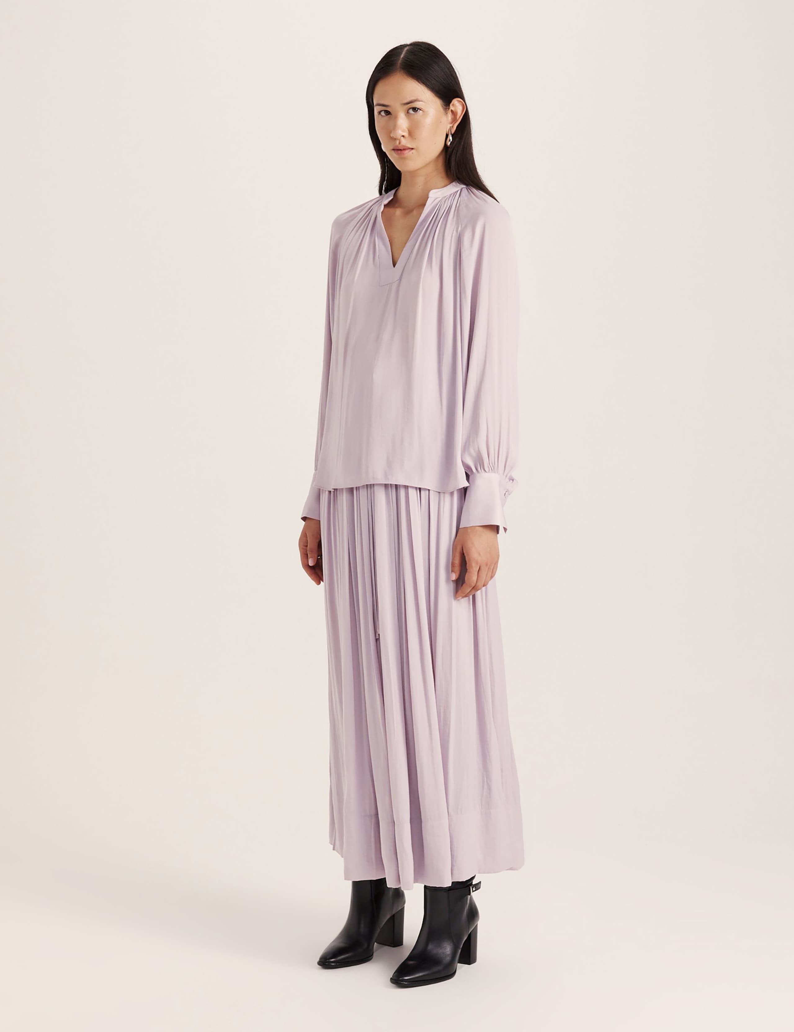 V-Neck Blouson Sleeve Blouse 5 of 7