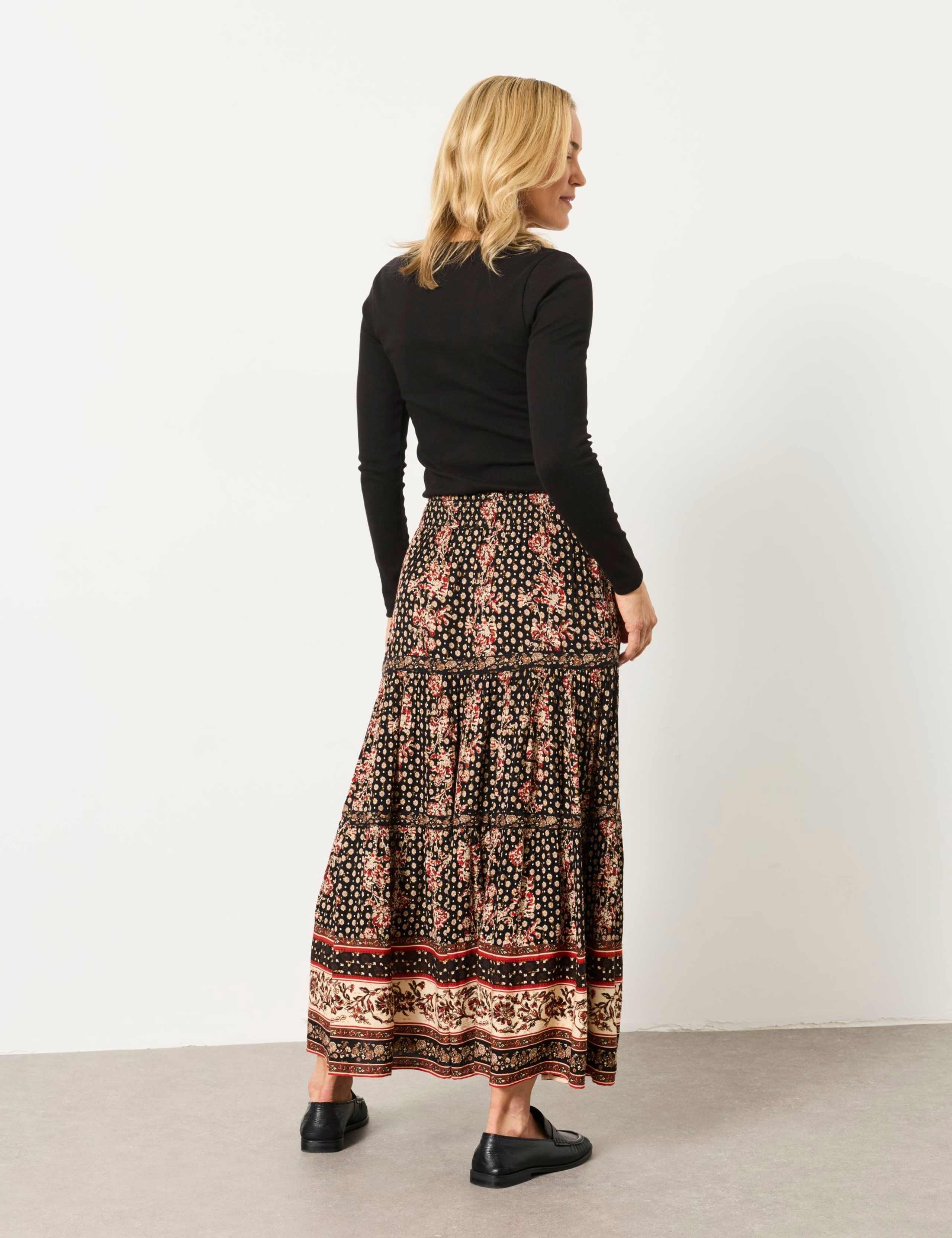 Printed Maxi Tiered Skirt 4 of 6