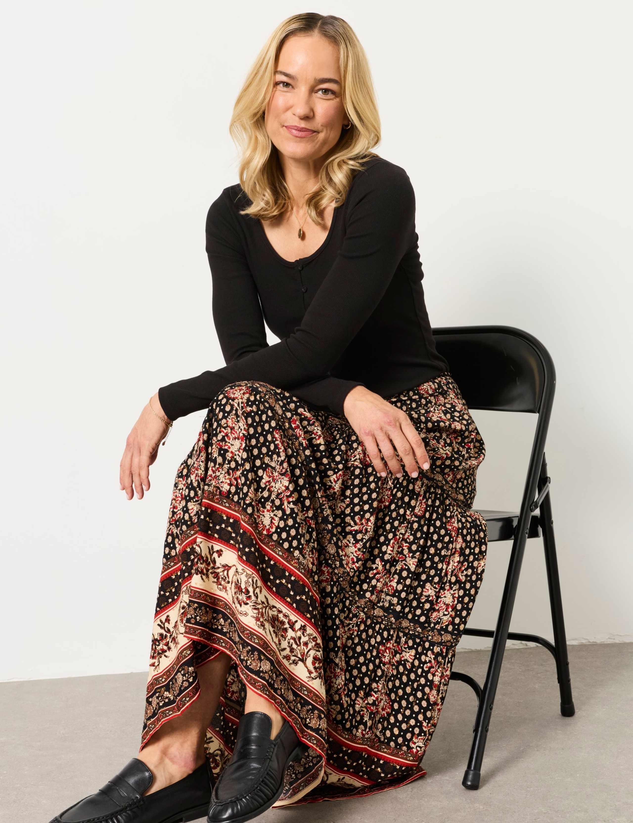 Printed Maxi Tiered Skirt 5 of 6
