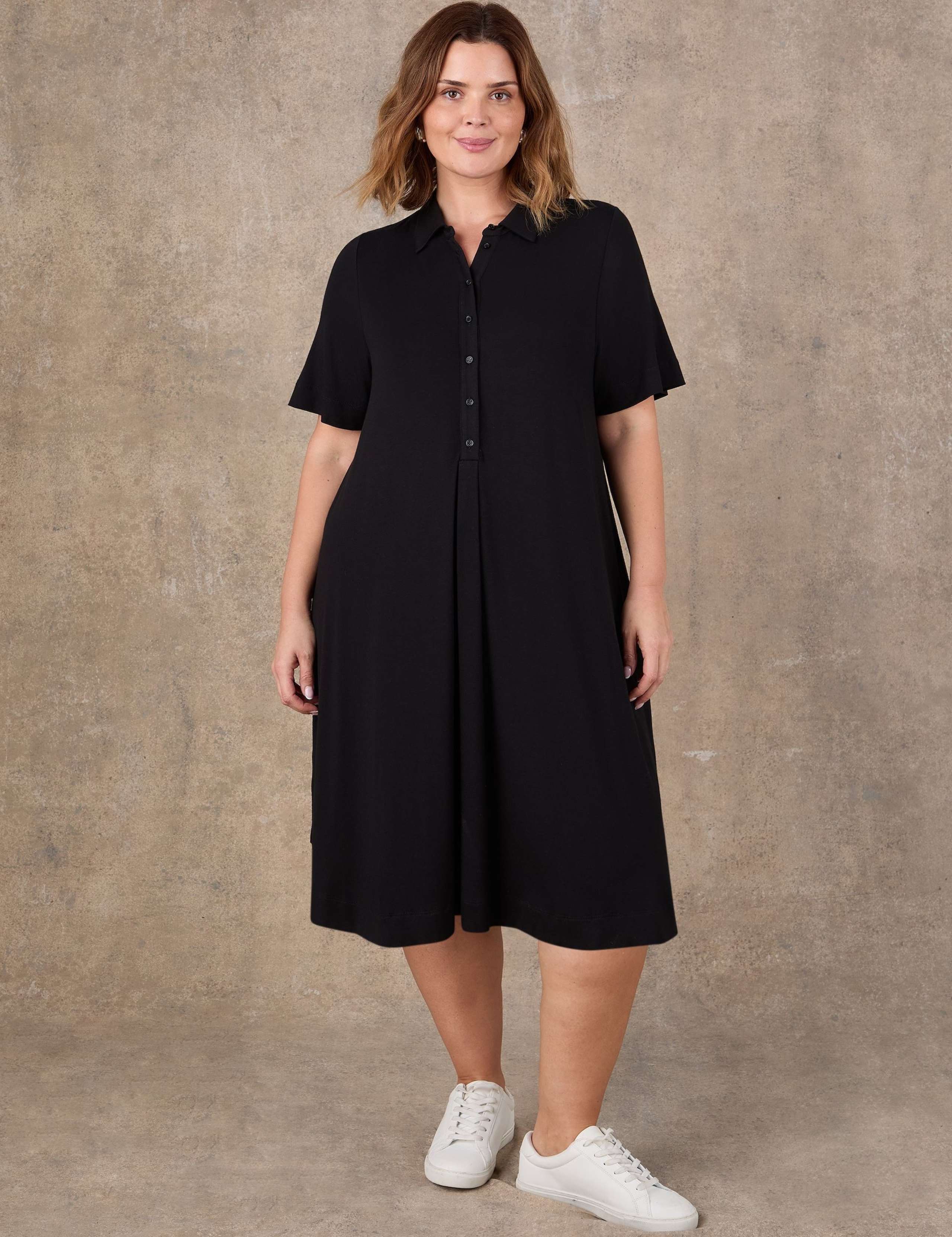 Collared Midi Shirt Dress 2 of 4