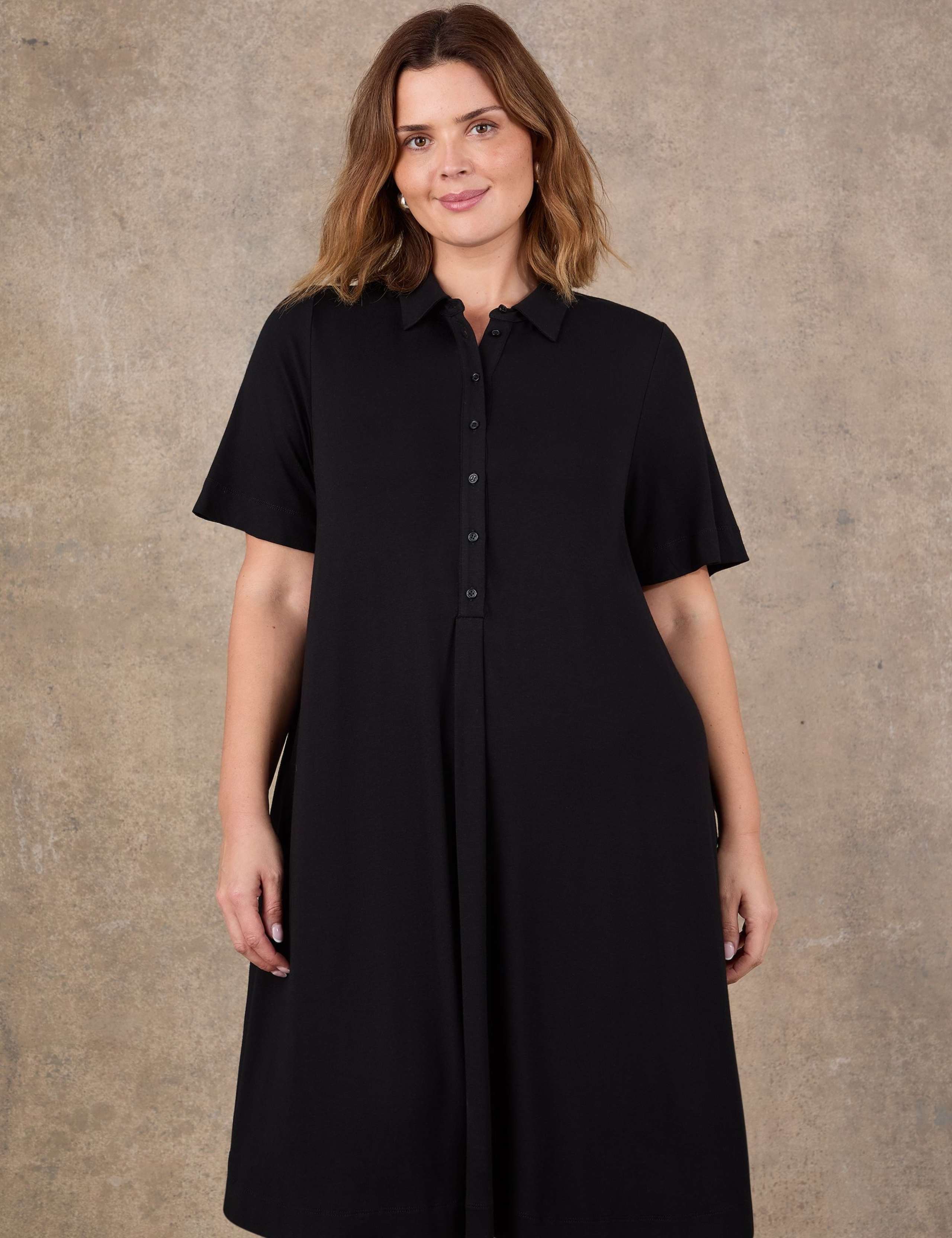 Collared Midi Shirt Dress 3 of 4