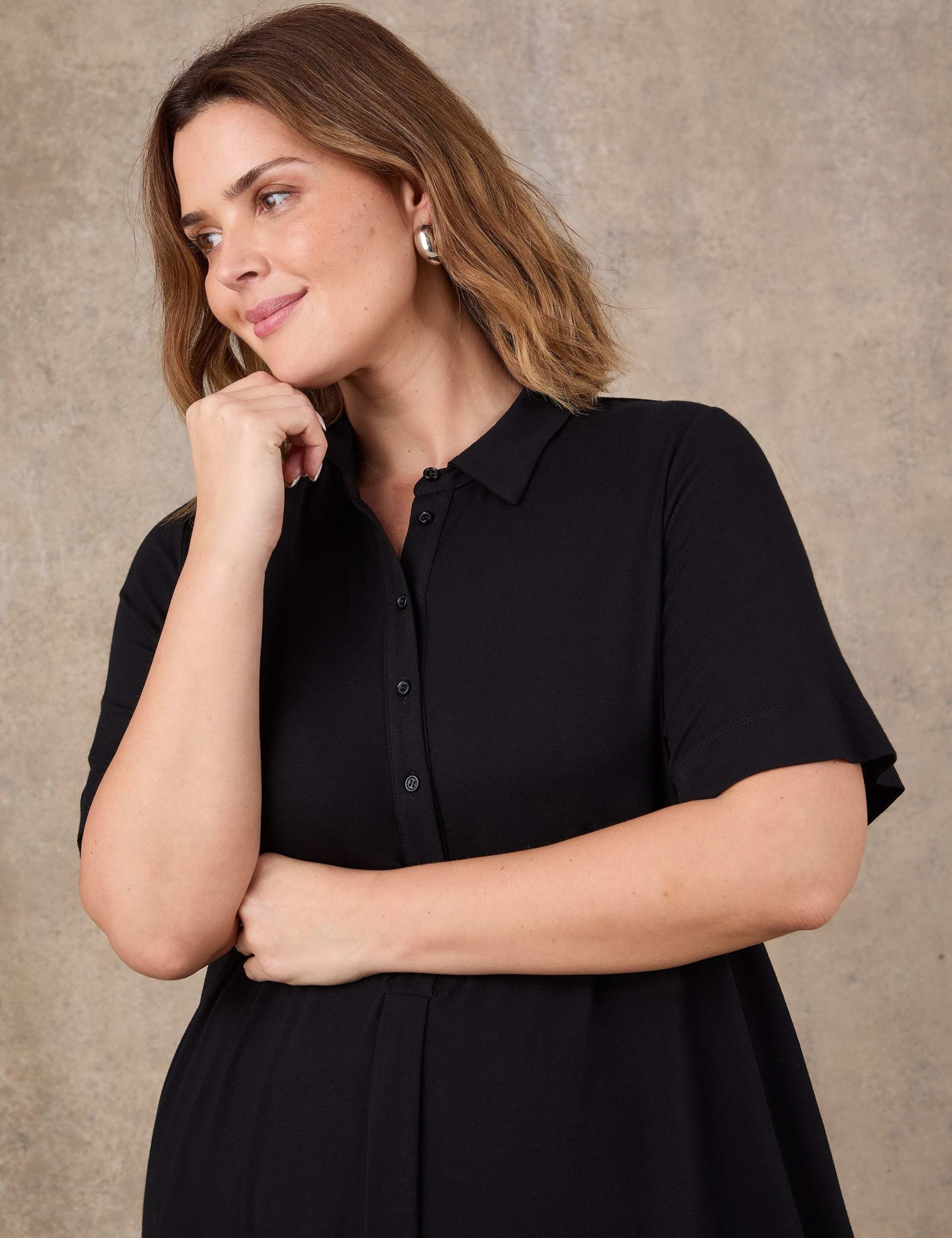 Collared Midi Shirt Dress 4 of 4