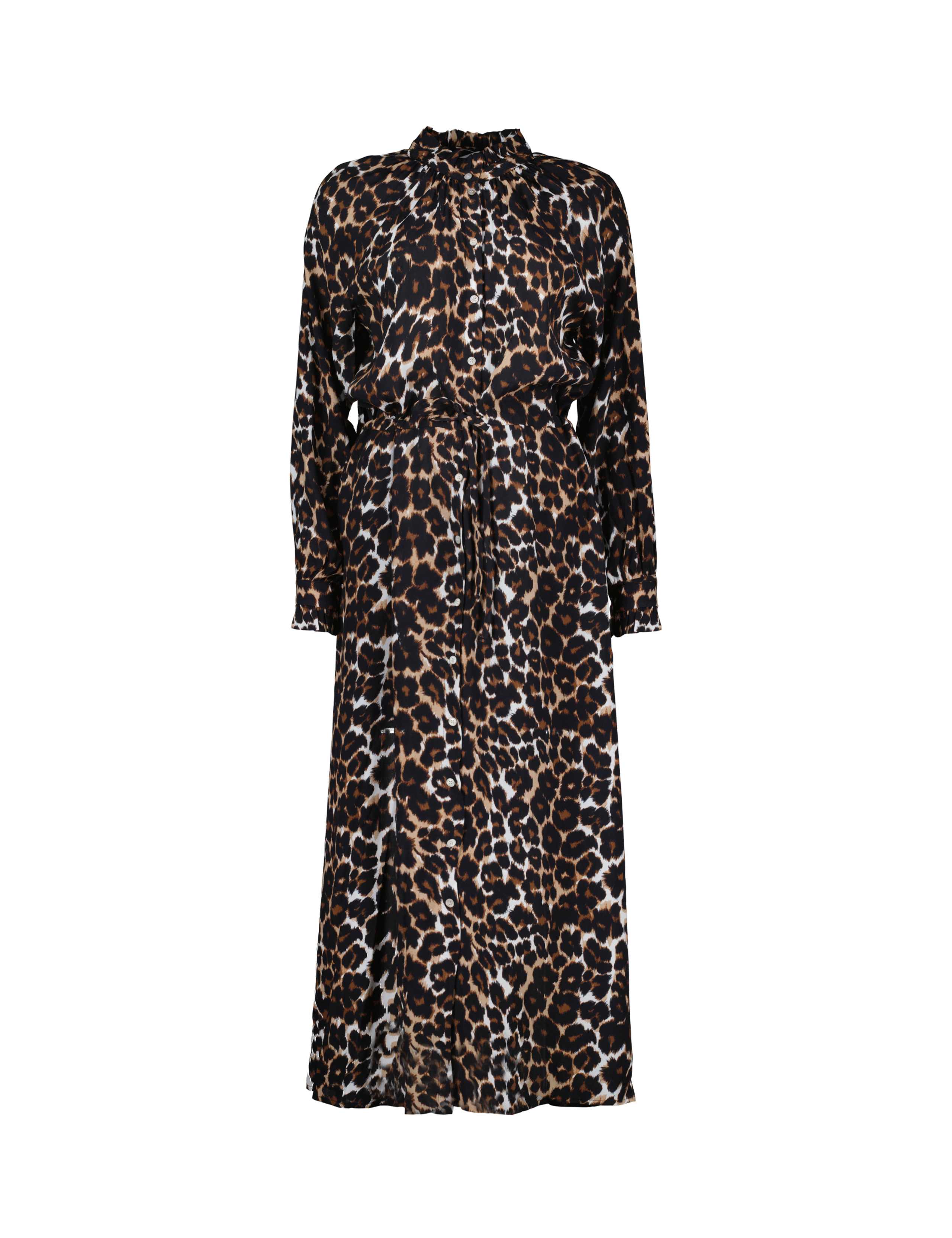 Leopard Print Midi Shirt Dress 2 of 5