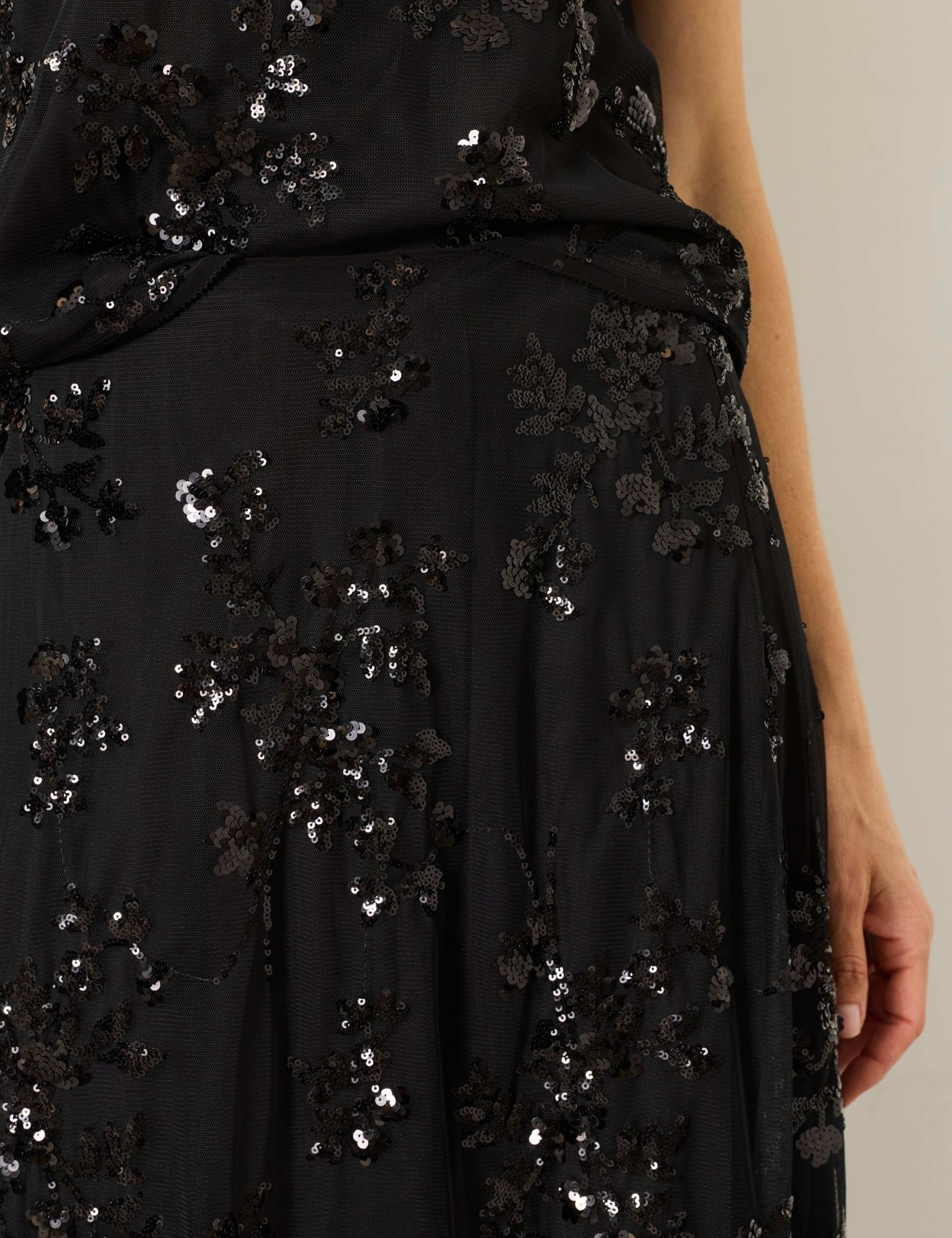 Sequin Embellished Midi A-Line Skirt 7 of 7