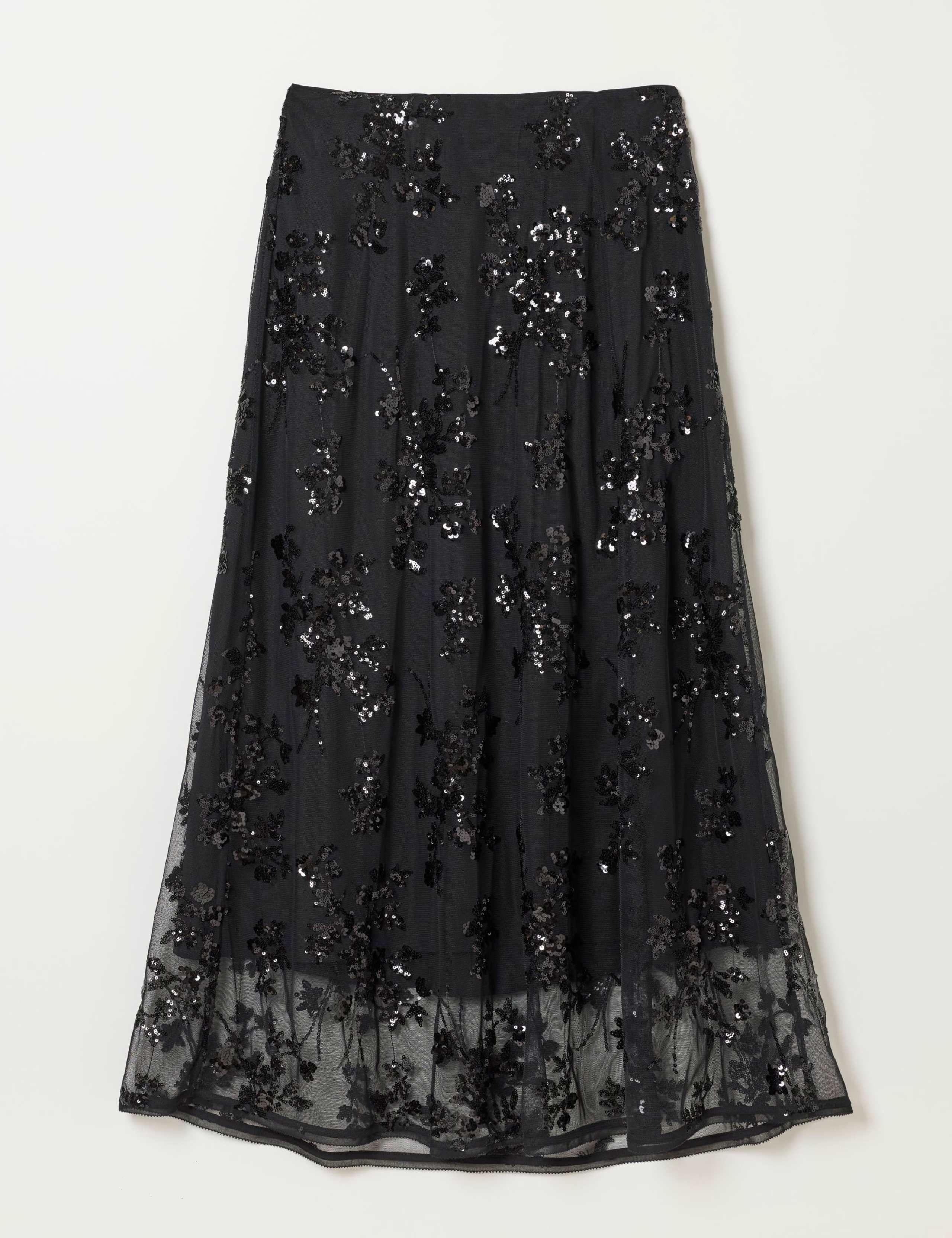 Sequin Embellished Midi A-Line Skirt 2 of 7