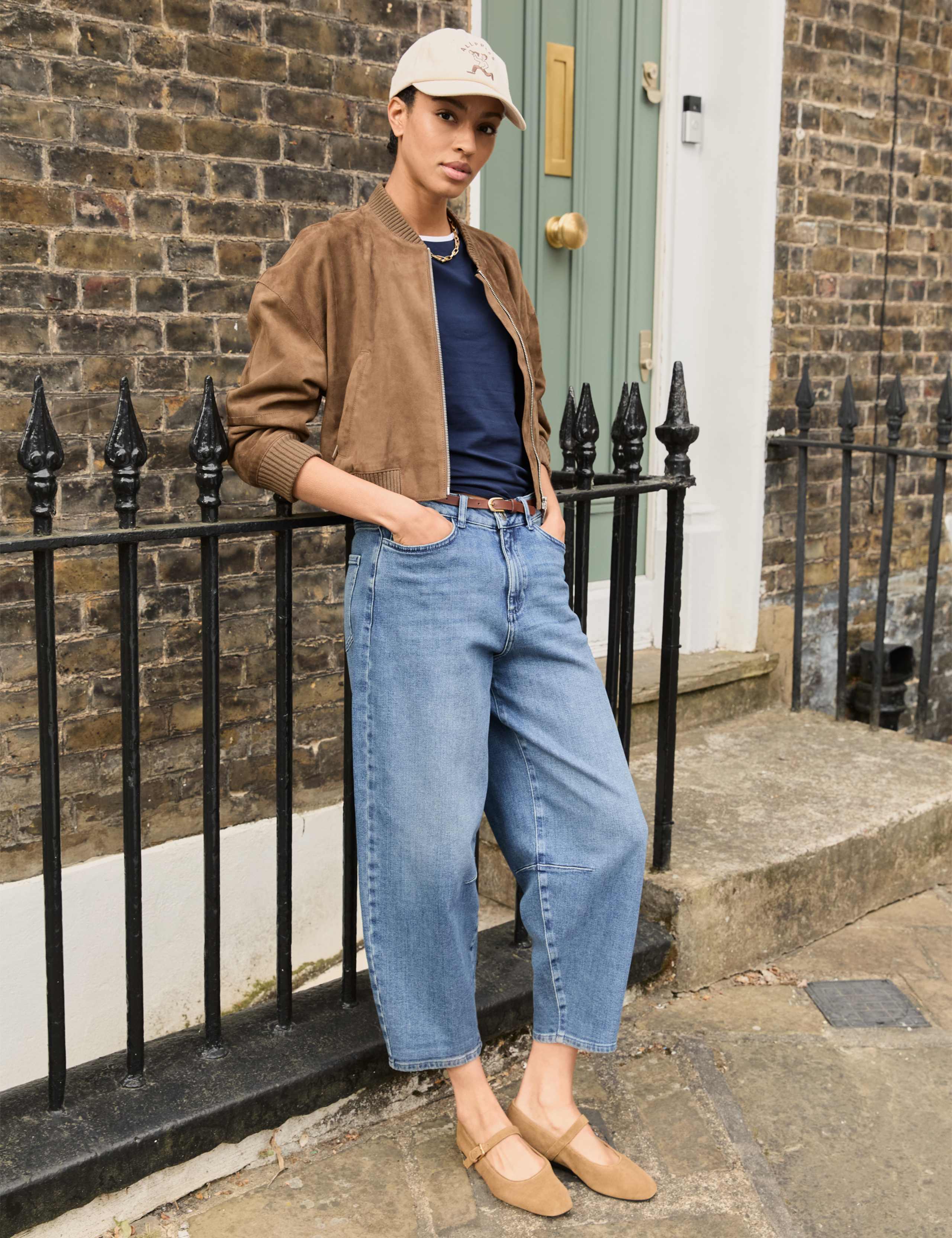 Mom High Waisted Barrel Cropped Jeans 3 of 6