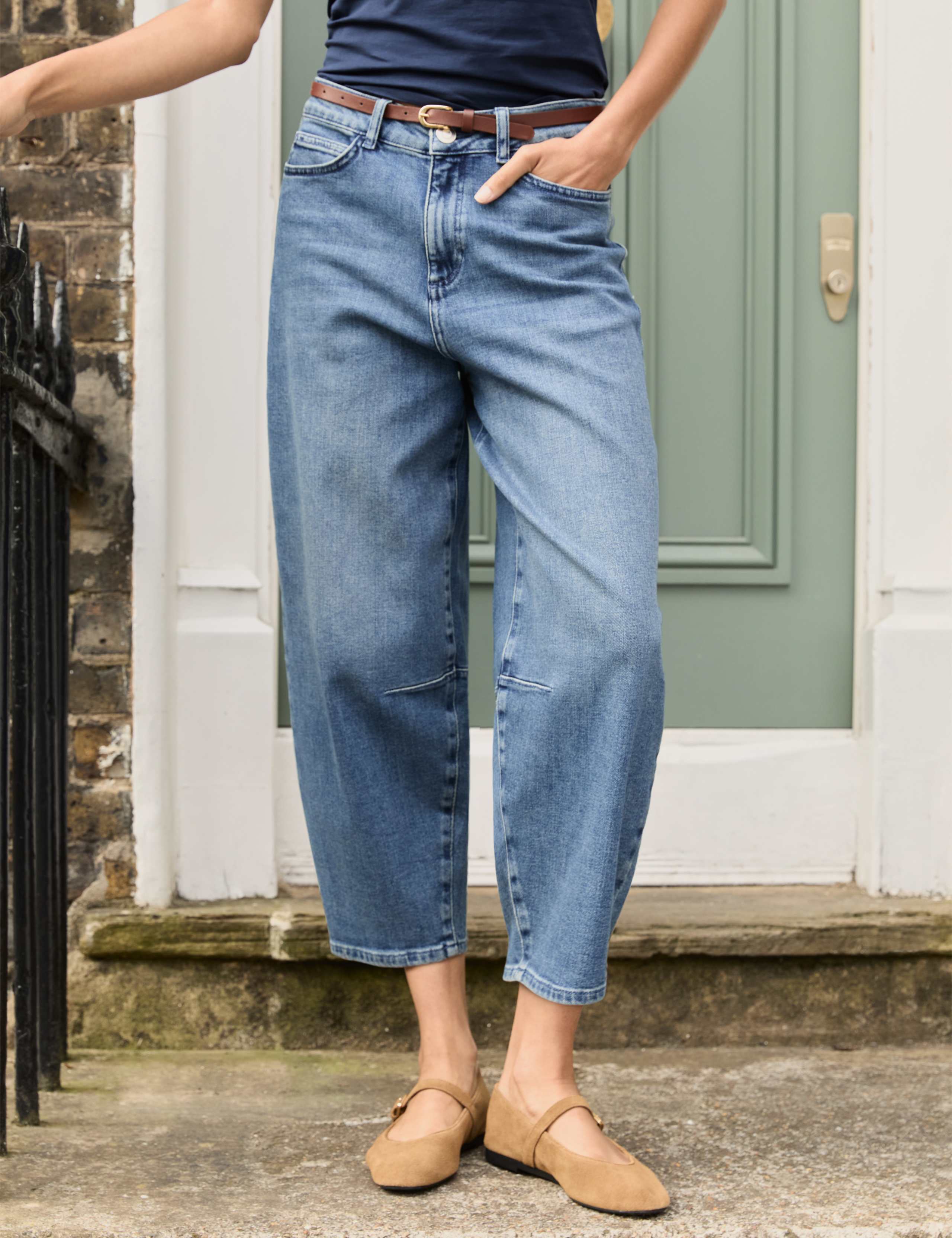 Mom High Waisted Barrel Cropped Jeans 4 of 6