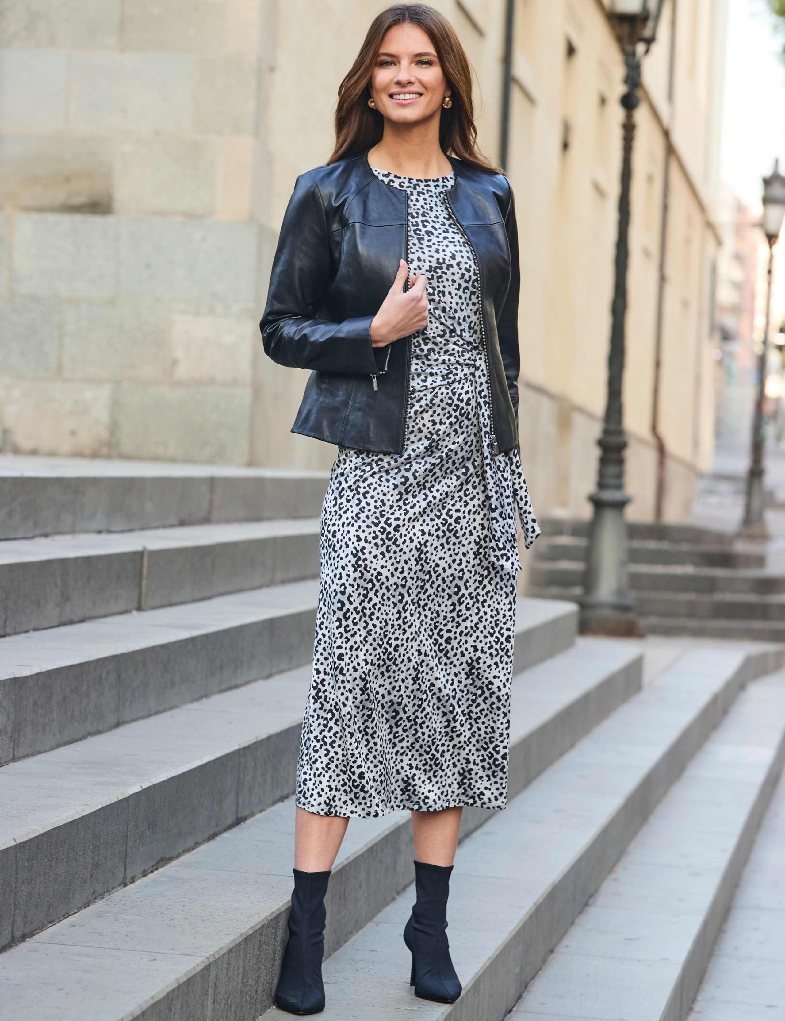 Leather Collarless Jacket 2 of 6