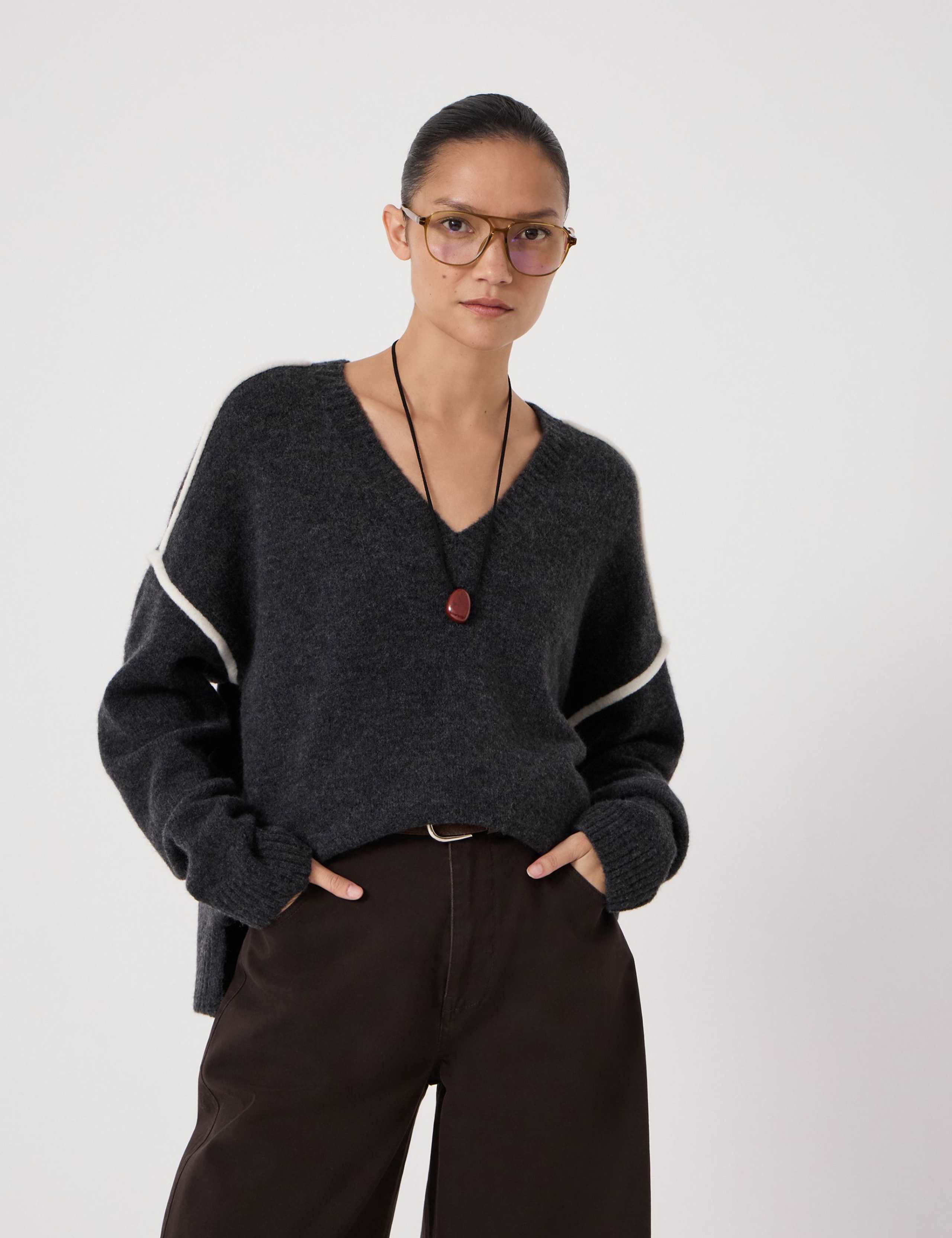 Wool Blend V-Neck Jumper 1 of 6