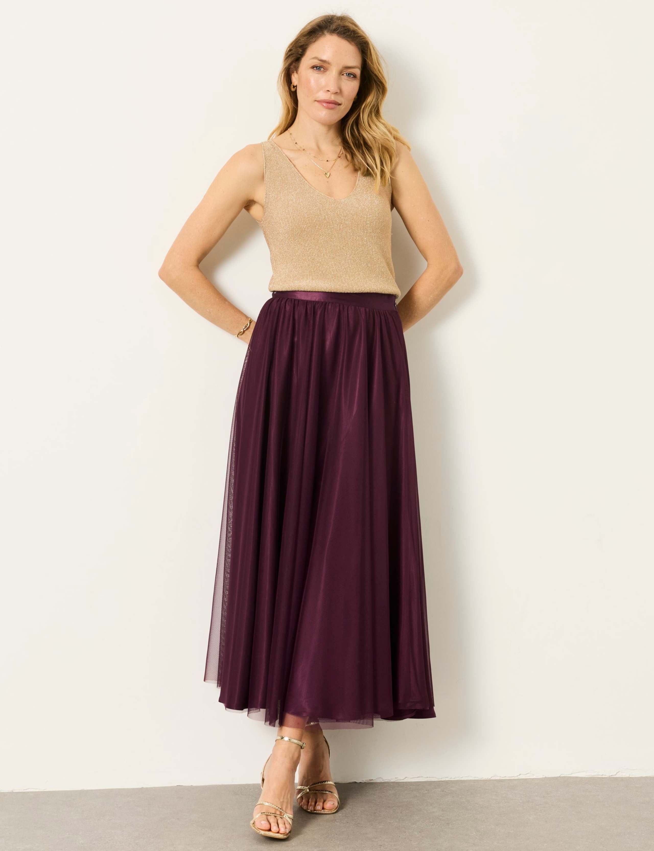 Tulle Pleated Midi Skirt 4 of 6