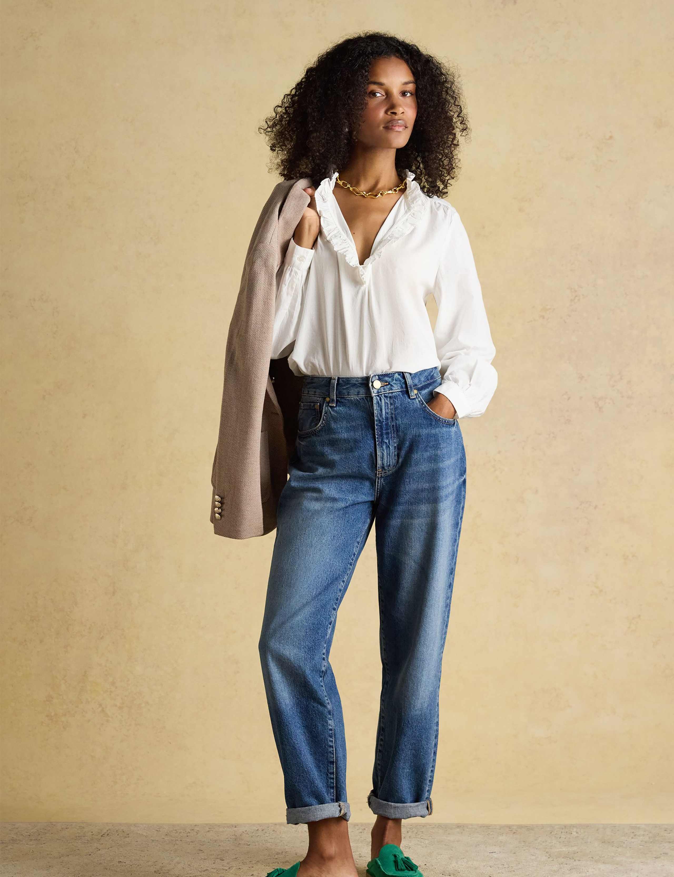 Pure Cotton Ruffle Collar Blouse 3 of 7